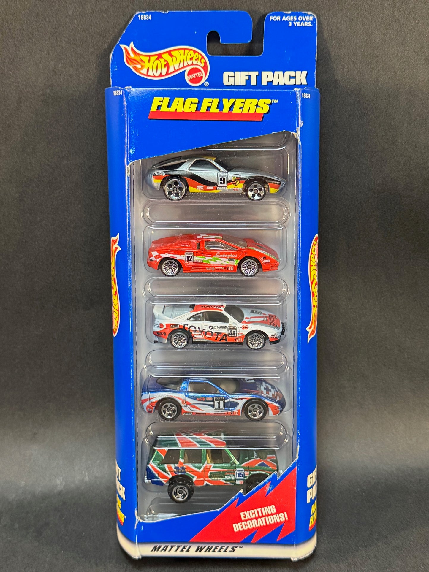 1997 Hot Wheels 5 Car Gift Pack Flag Flyers