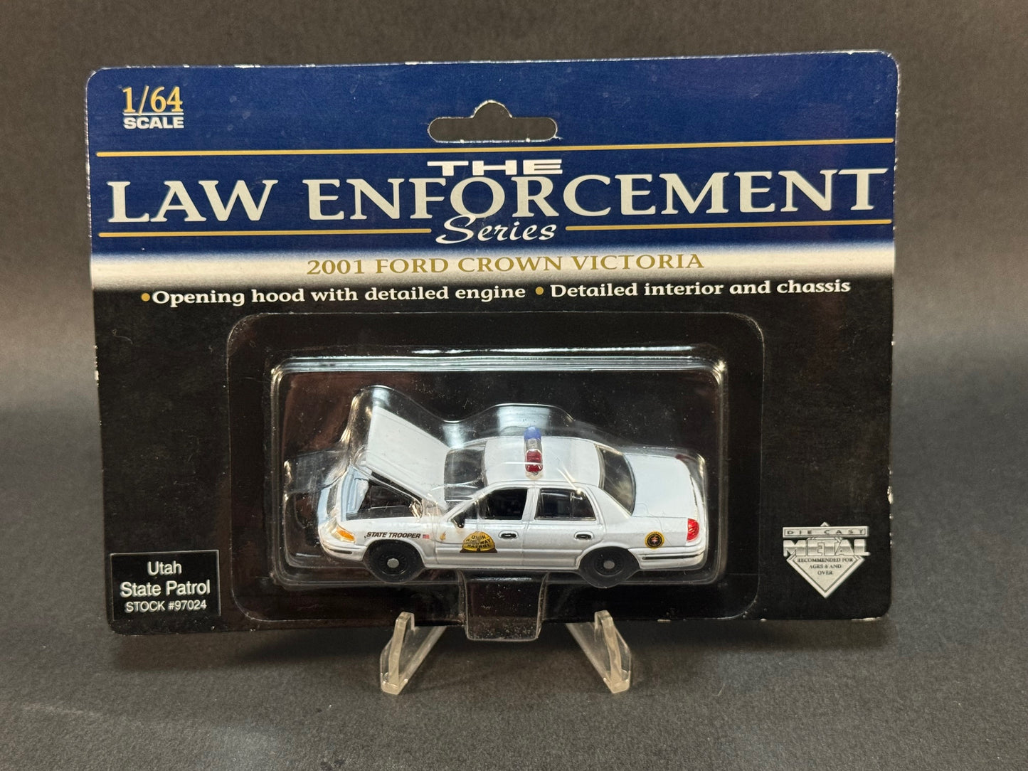 2001 SpecCast Law Enforcement Series Ford Crown Victoria Utah State Patrol, White #97024