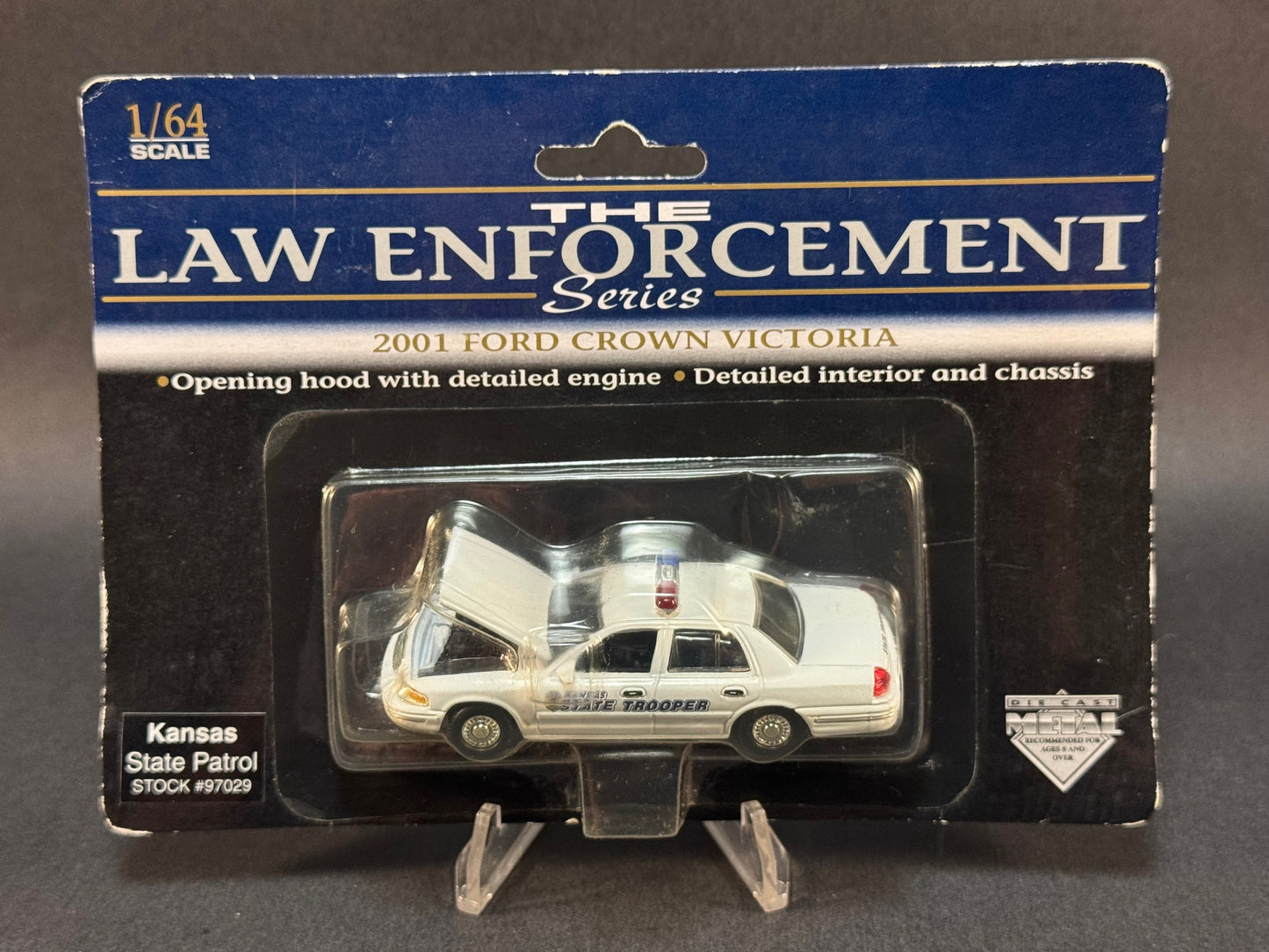 2001 SpecCast Law Enforcement Series Ford Crown Victoria Kansas State Patrol, White #97029