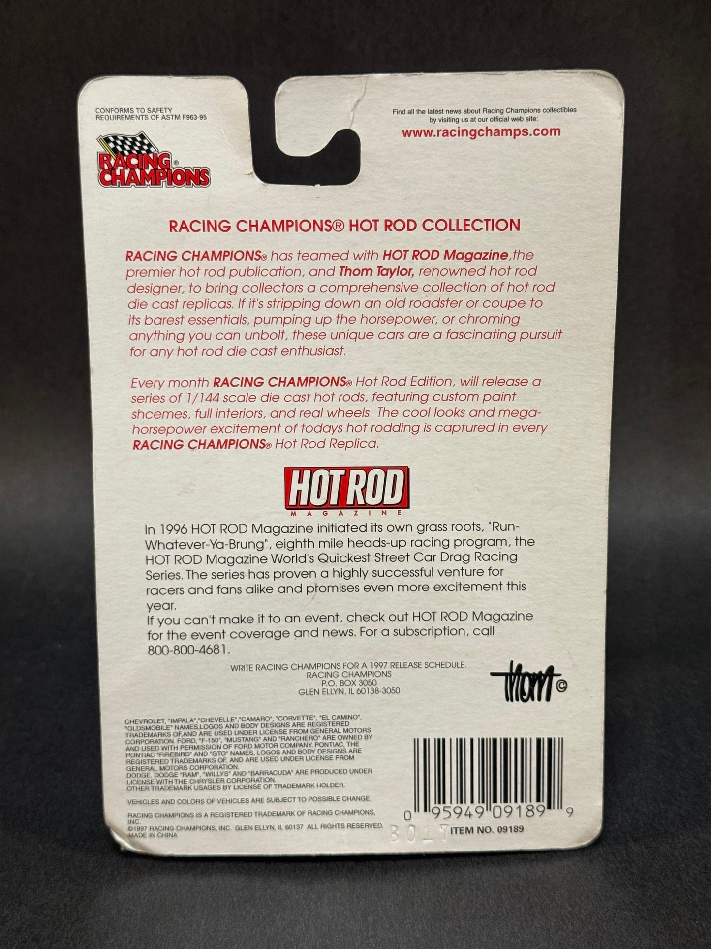 1997 Racing Champions 1:144 Hot Rod Magazine 1963 Corvette Stingray, Purple and Green