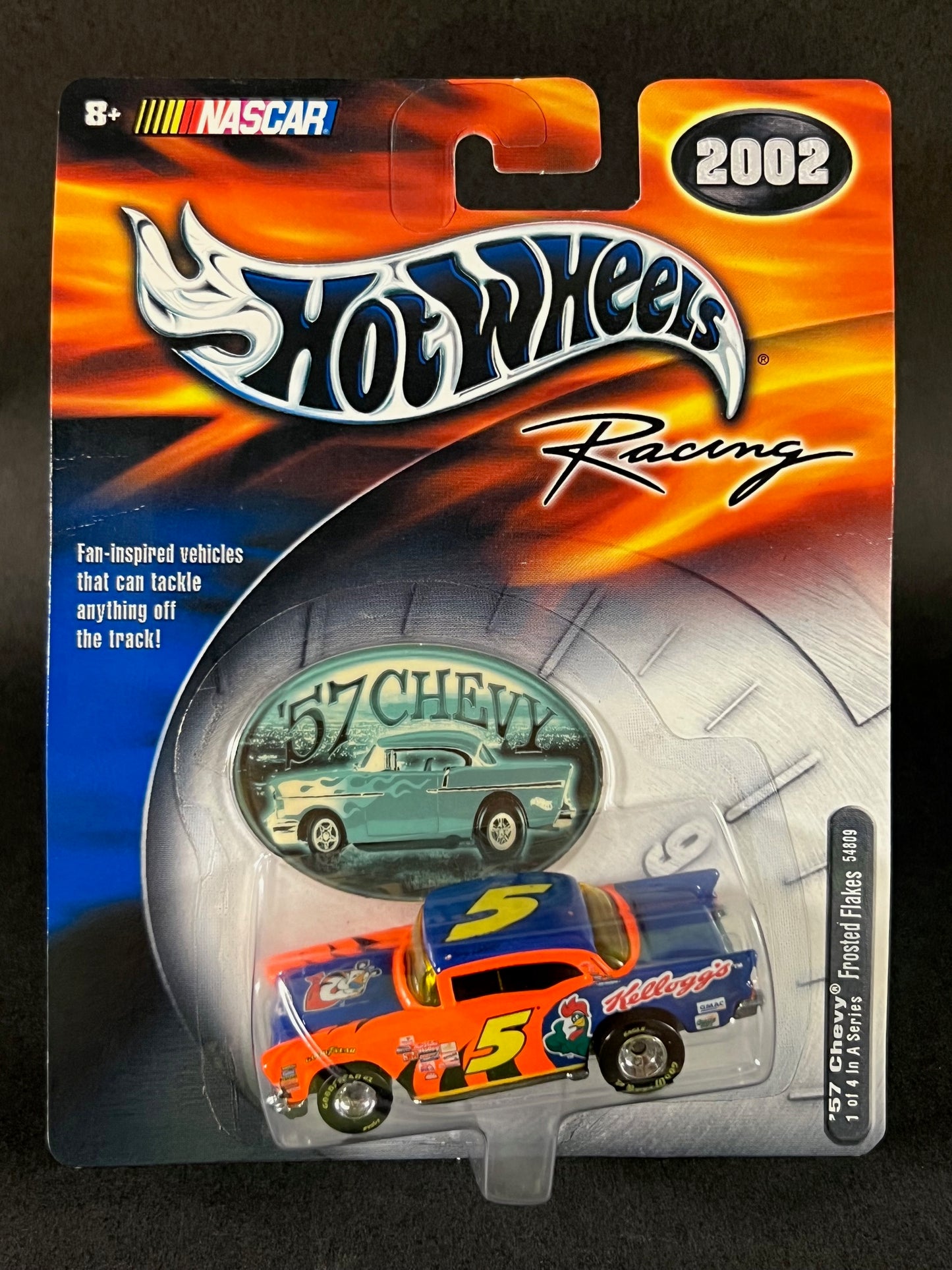 2000 Hot Wheels Racing 2002 '57 Chevy Series #1 Frosted Flakes, Blue and Orange