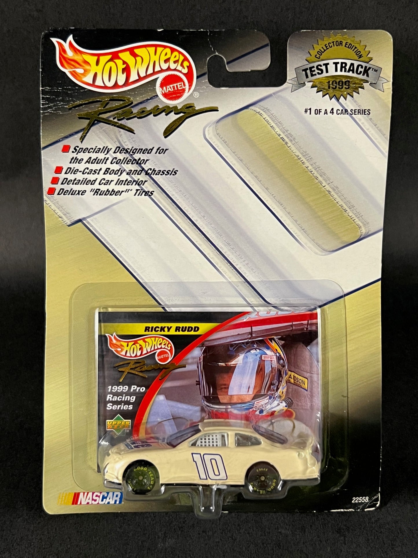 1998 Hot Wheels Racing Collector Edition 1999 Test Track #1 Ricky Rudd, White