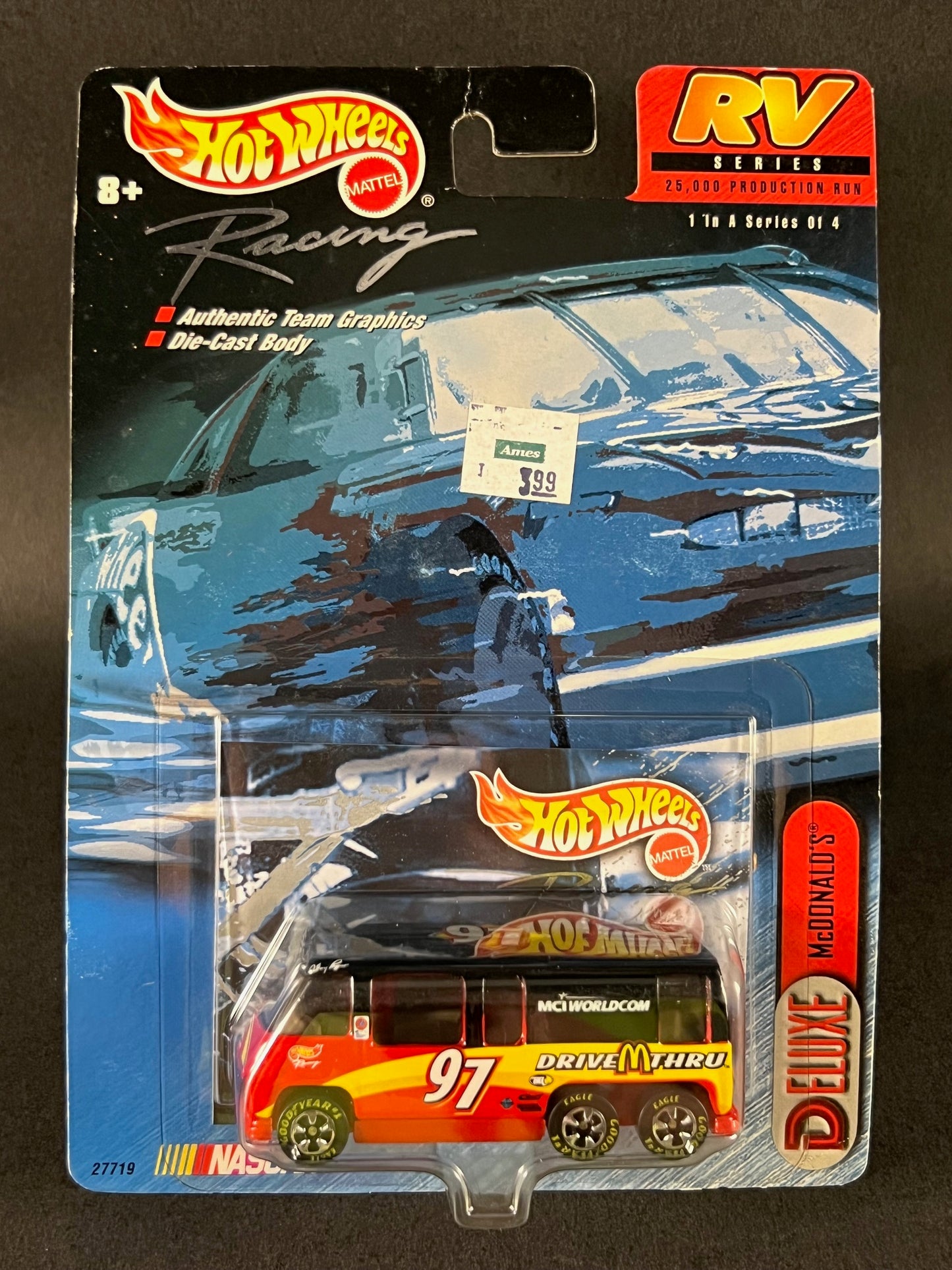 1999 Hot Wheels Racing NASCAR RV Series #1 McDonald's, Red and Black