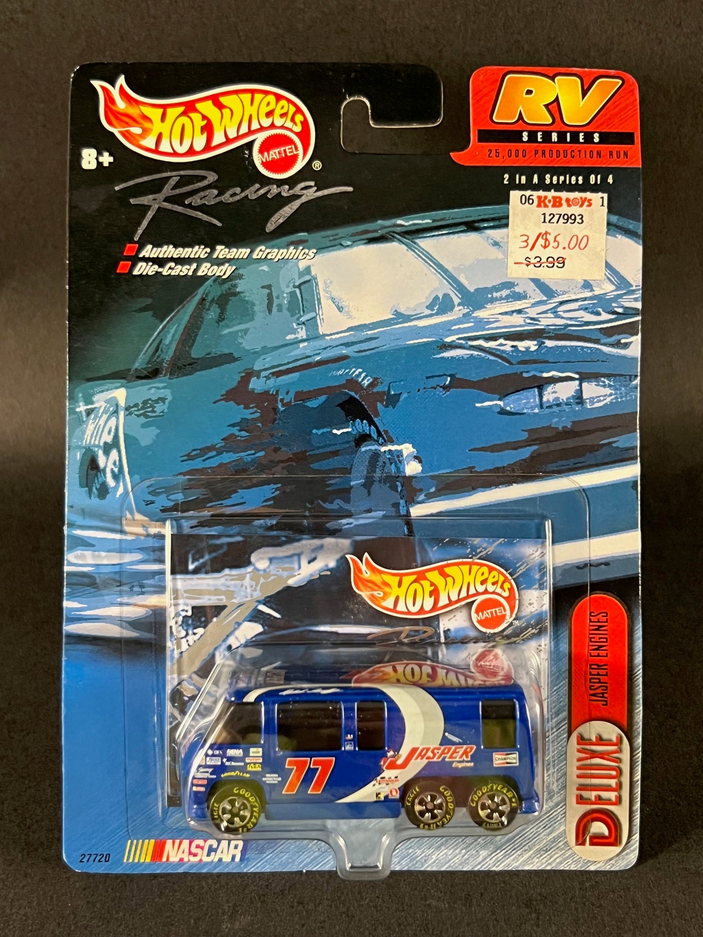 1999 Hot Wheels Racing NASCAR RV Series #2 Jasper Engines, Blue