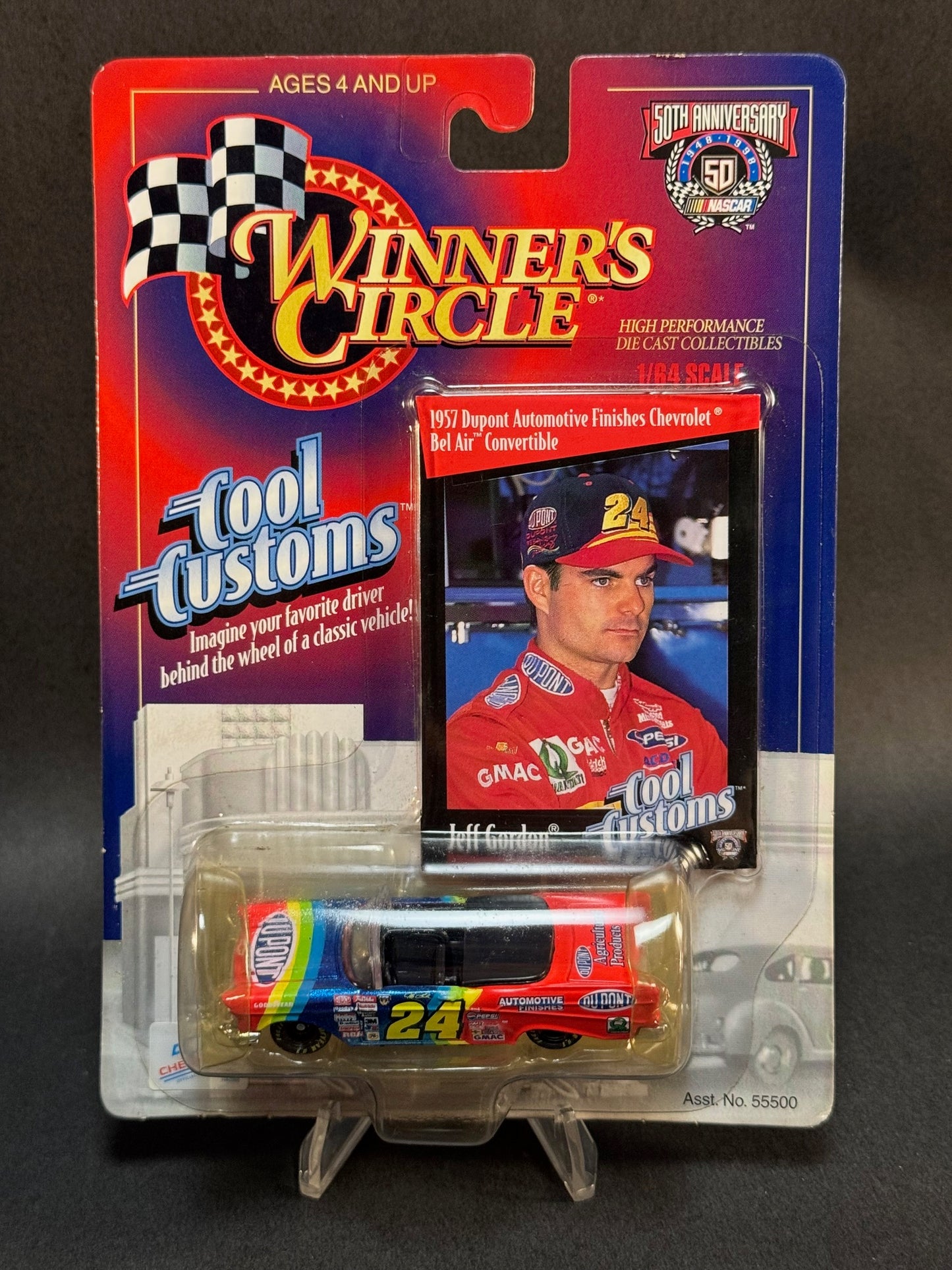 1998 Winner's Circle Cool Customs NASCAR #24 Jeff Gordon 1957 Dupont Chevrolet Bel Air Convertible