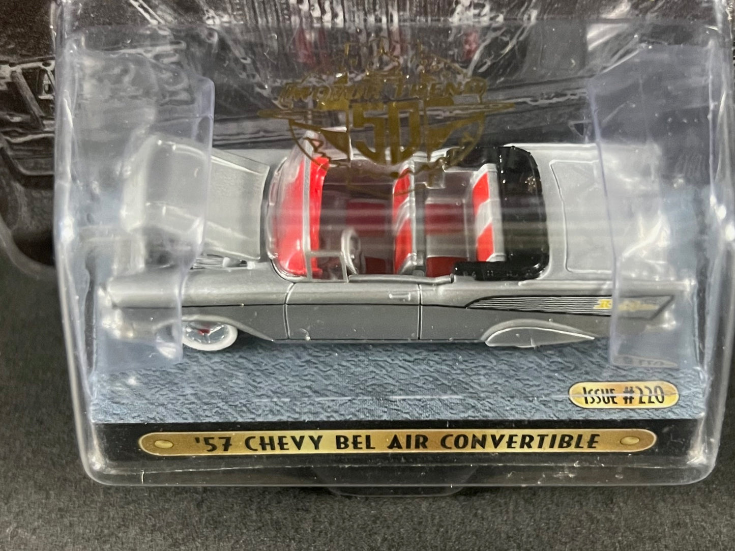 1999 Racing Champions MINT Motor Trend Issue #220 '57 Chevy Bel Air Convertible, Silver