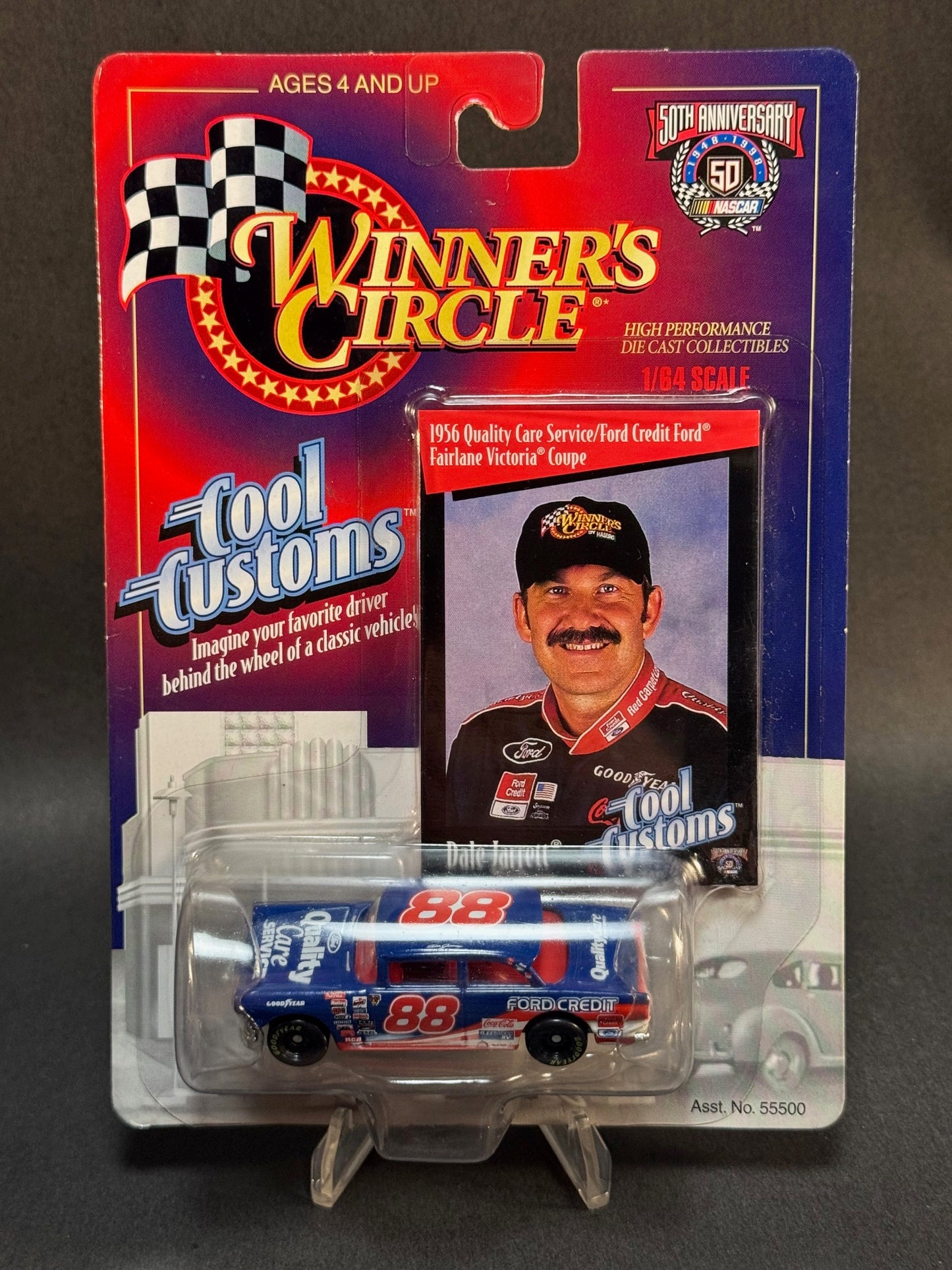 1998 Winner's Circle Cool Customs NASCAR #88 Dale Jarrett 1956 Quality Care Ford Fairlane Victoria Coupe