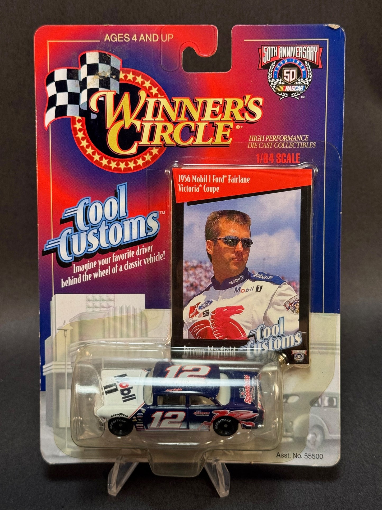 1998 Winner's Circle Cool Customs NASCAR #12 Jeremy Mayfield 1956 Mobil 1 Ford Fairlane Victoria Coupe
