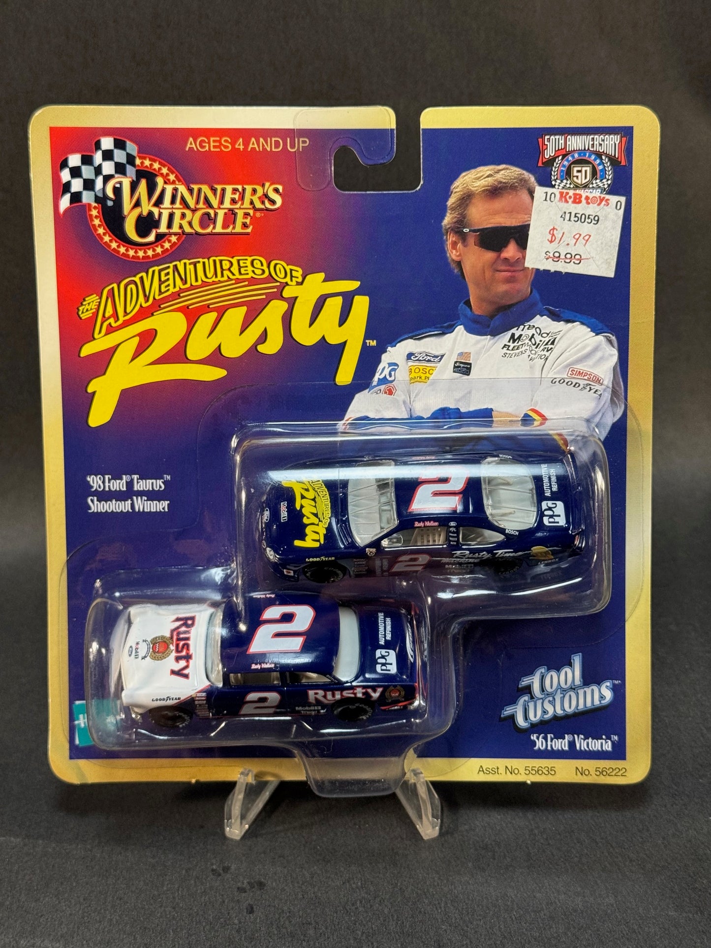 1998 Winner's Circle The Adventures of Rusty Wallace NASCAR Cool Customs 2 Pack