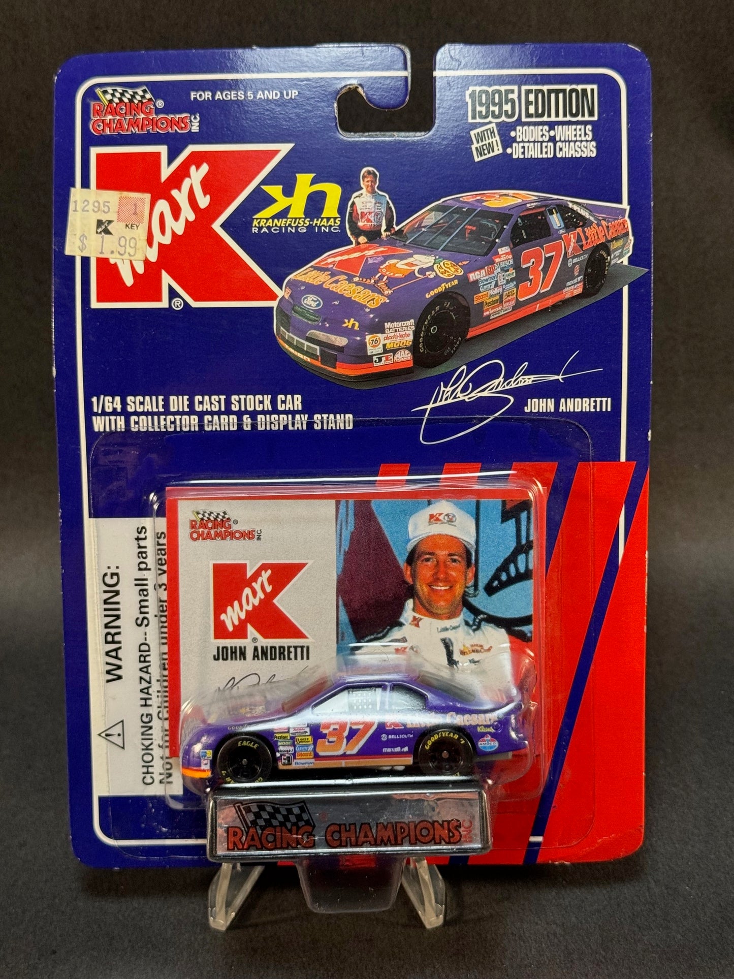 1995 Racing Champions NASCAR 1995 Edition K-Mart John Andretti #37, Blue