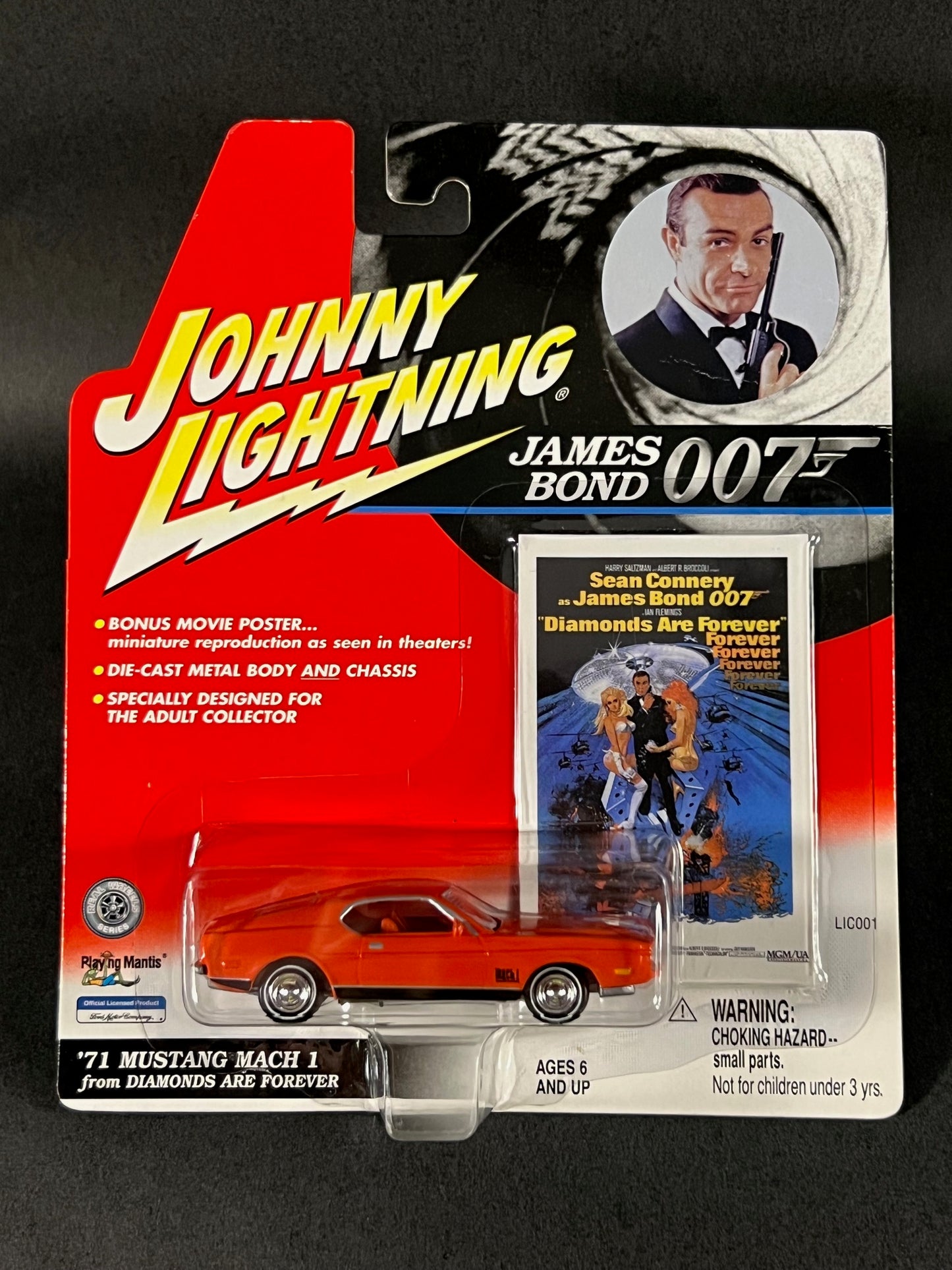 2001 Johnny Lightning James Bond 007 '71 Mustang Mach 1, Red