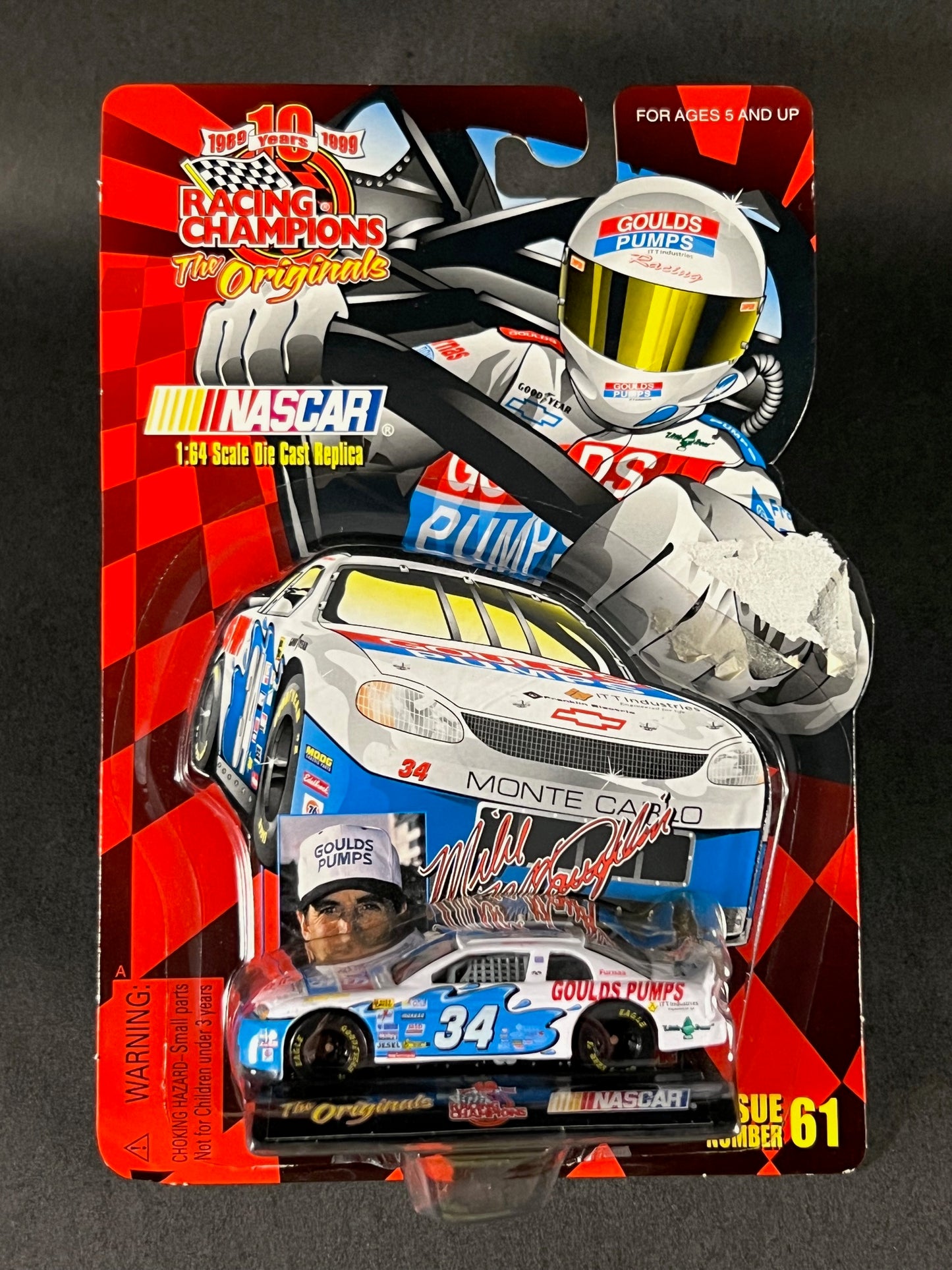 1999 Racing Champions The Originals NASCAR Issue #61 34 Mike McLaughlin, White