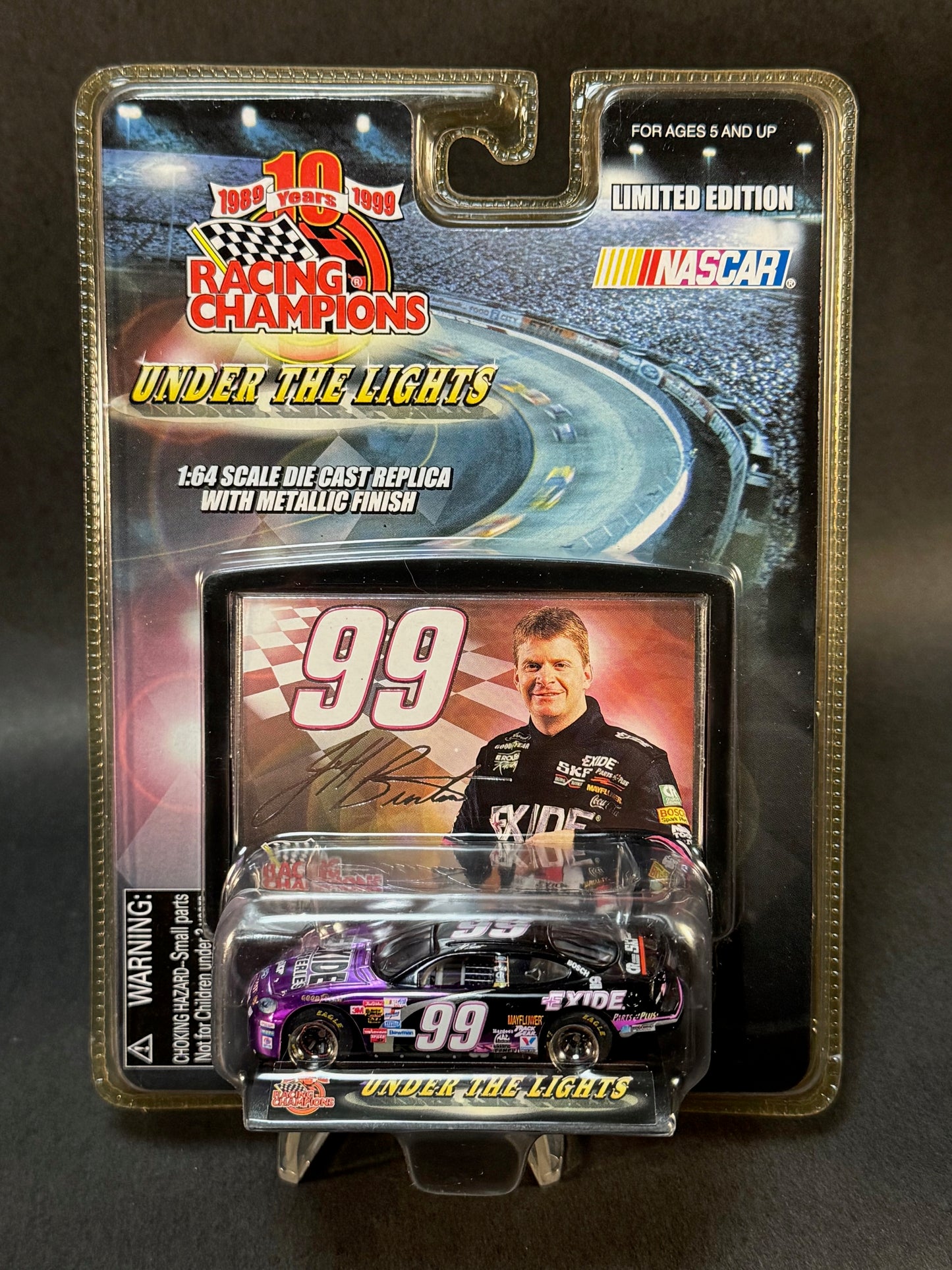 1999 Racing Champions NASCAR Under The Lights Jeff Burton #99 Exide