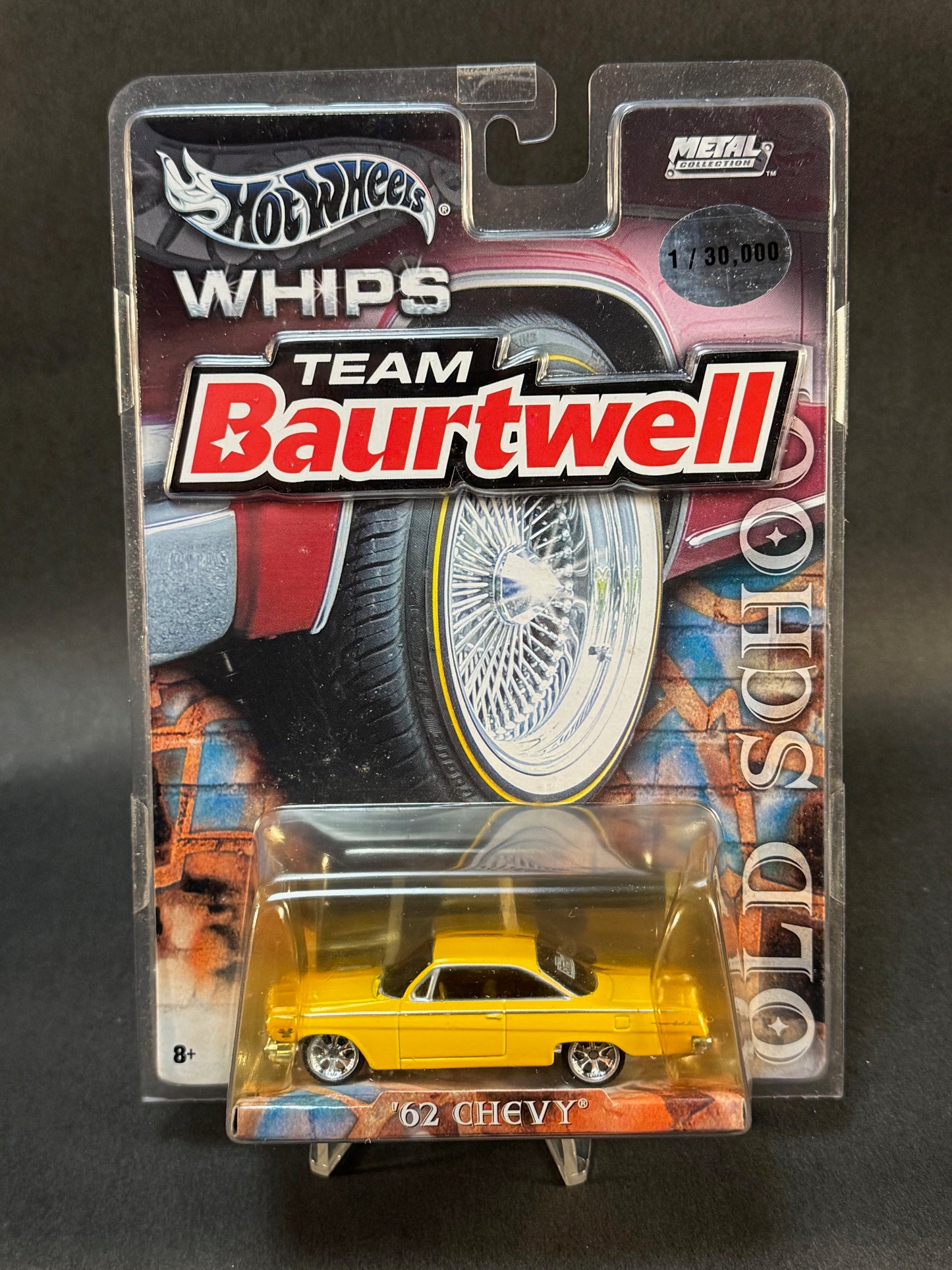 2003 Hot Wheels Whips Team Baurtwell Old School '62 Chevy, Yellow