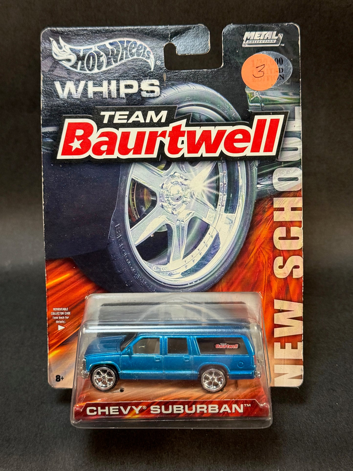 2003 Hot Wheels Whips Team Baurtwell New School Chevy Suburban, Blue