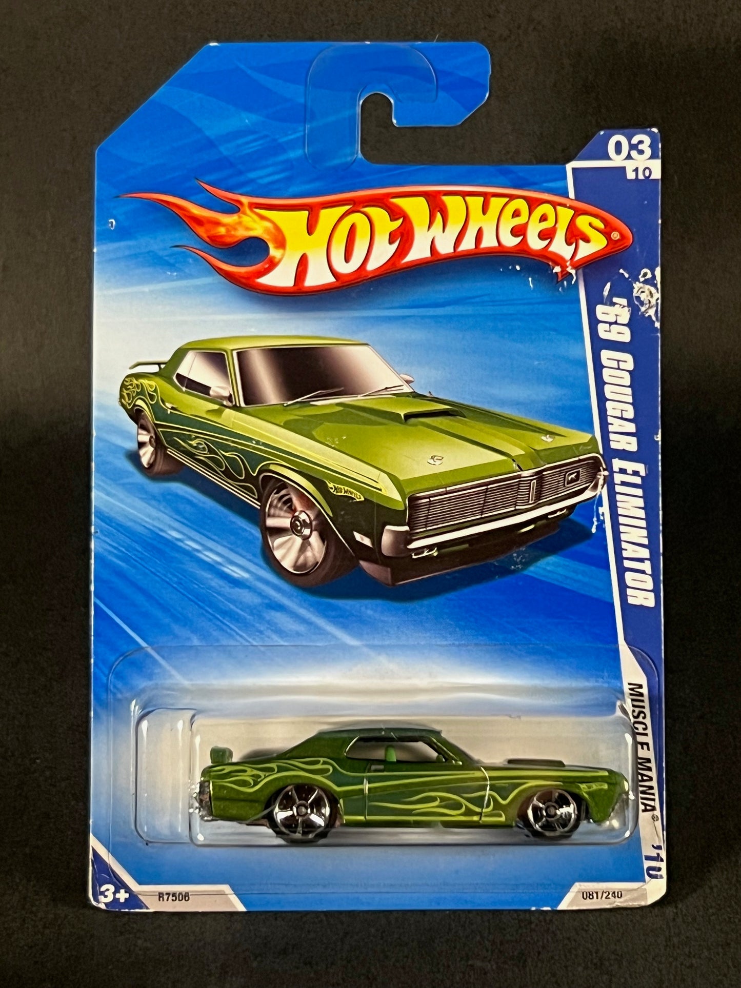 Hot Wheels 2010 Muscle Mania '10 #3 '69 Cougar Eliminator, Green