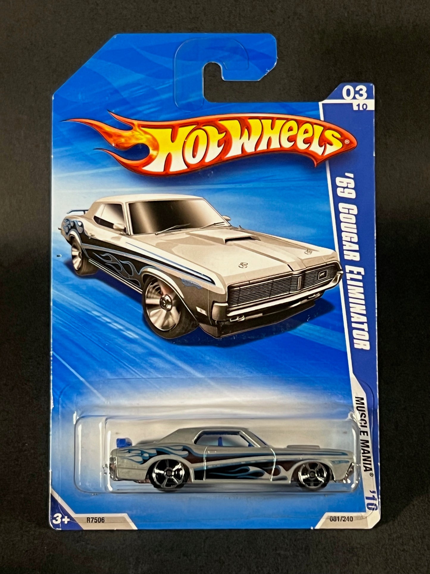 Hot Wheels 2010 Muscle Mania '10 #3 '69 Cougar Eliminator, Silver