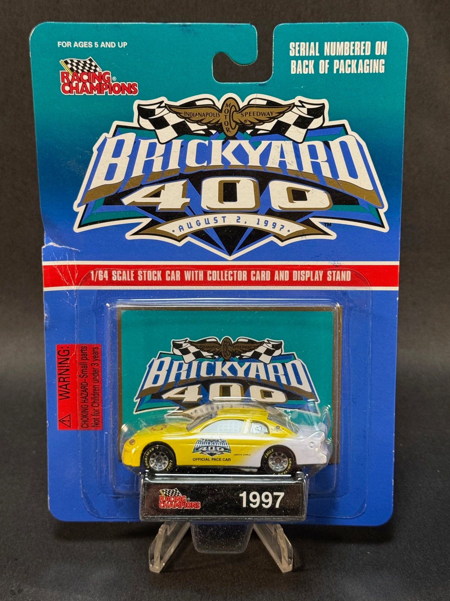 1997 Racing Champions NASCAR Brickyard 400 Official Pace Car, Yellow