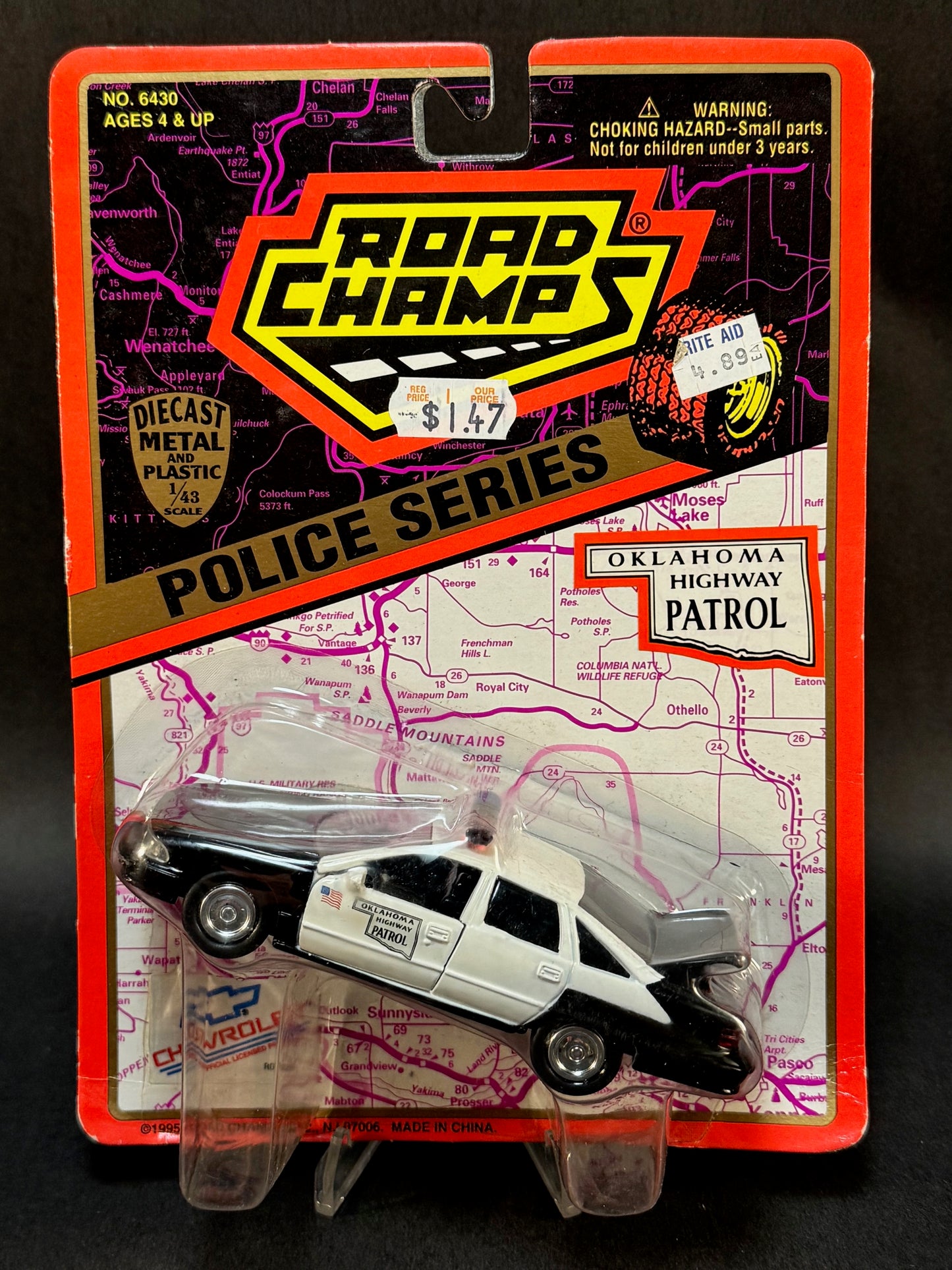 1995 Road Champs State Police Collector's Series Oklahoma Highway Patrol, Black and White