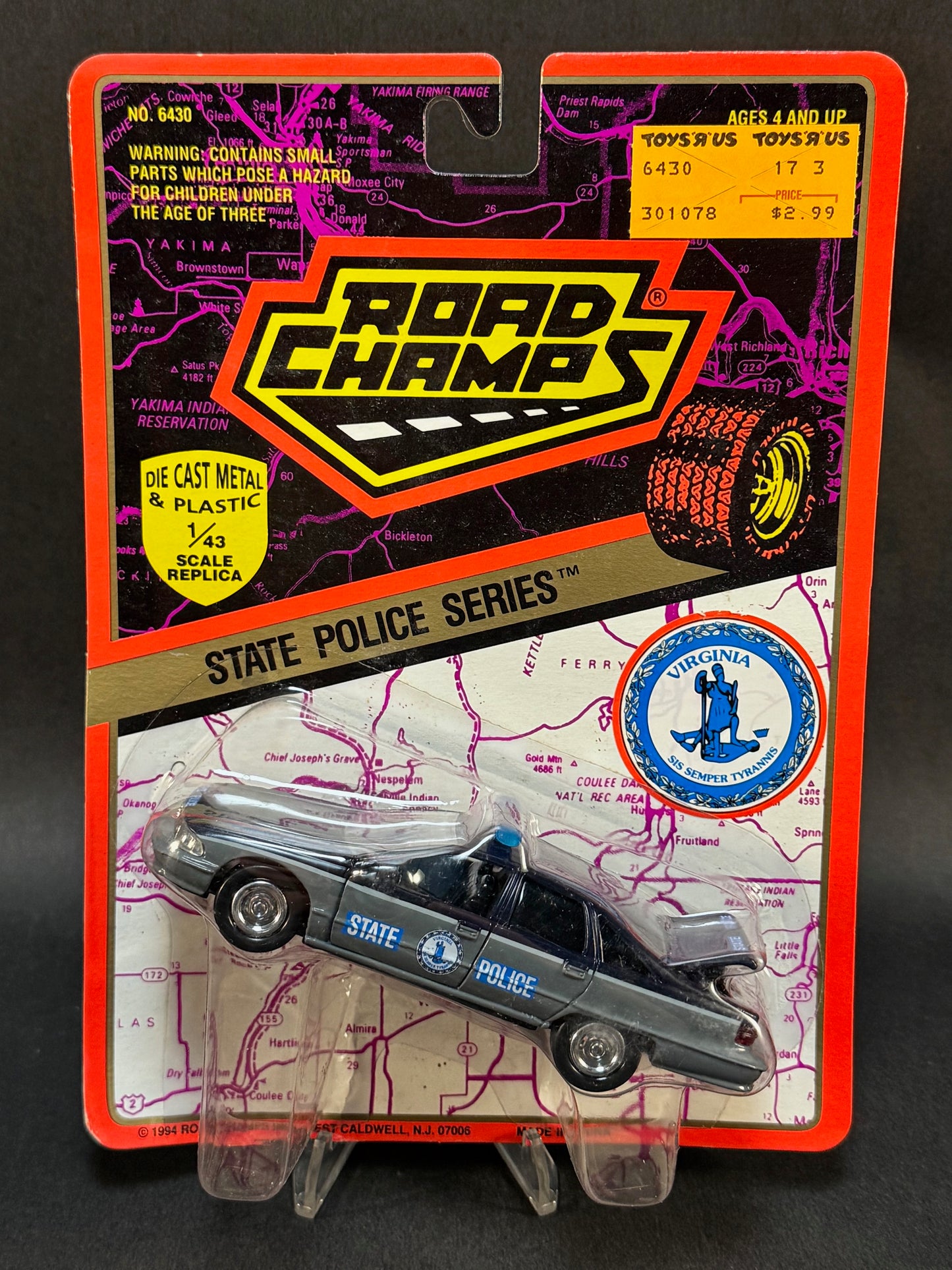 1994 Road Champs State Police Collector's Series Virginia State Police, Black and Gray