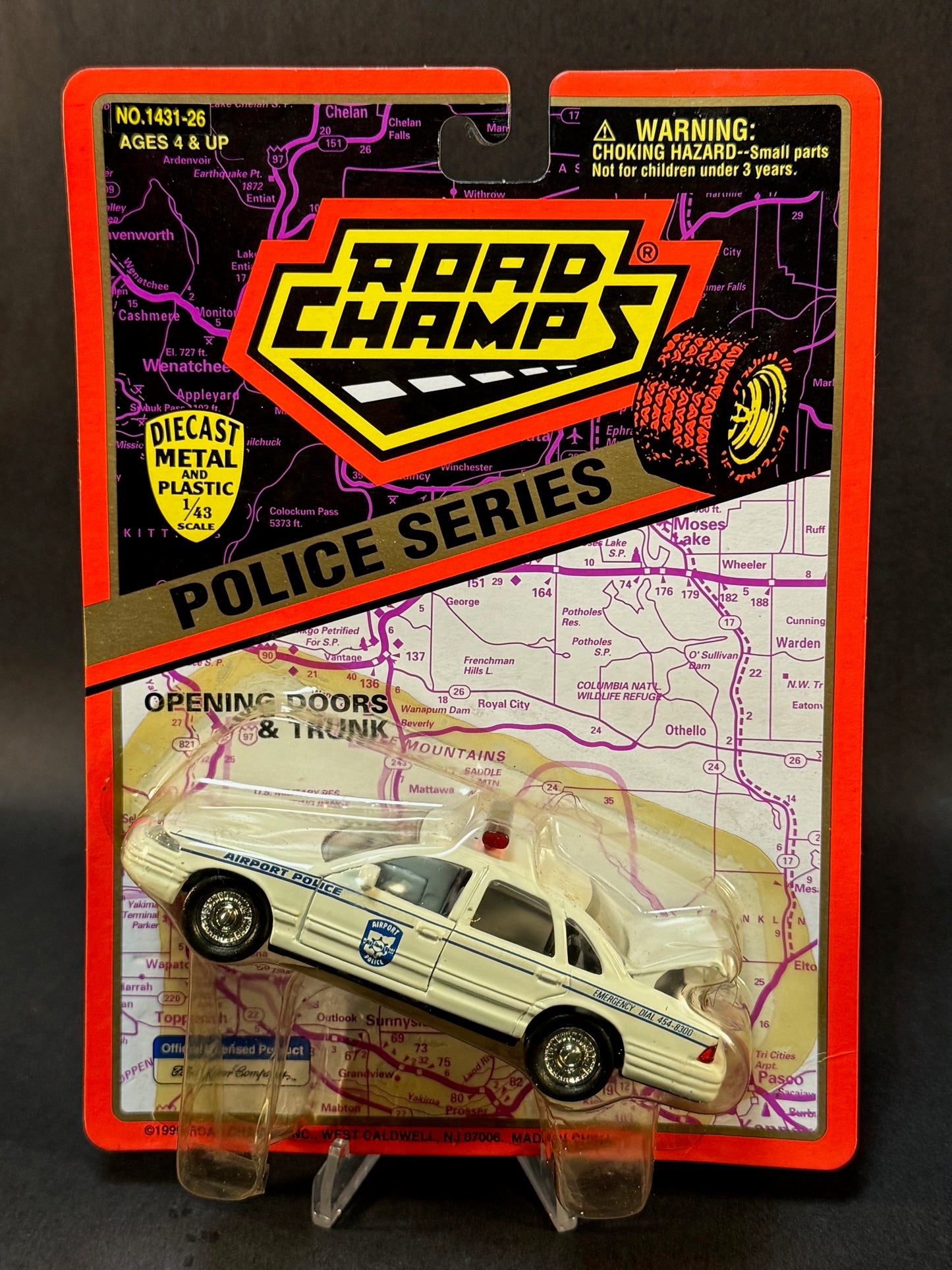 1995 Road Champs Police Car Collector's Series Dayton Ohio Airport Police, White