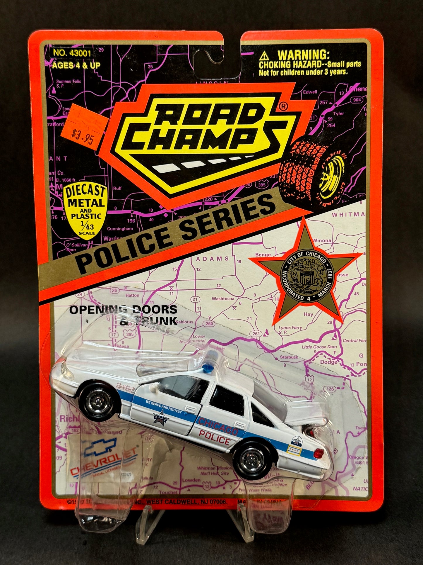 1997 Road Champs Police Car Series Chicago Police CAPS, White