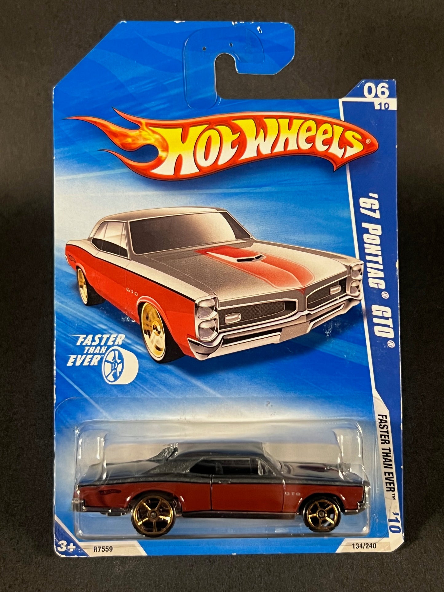 Hot Wheels 2009 Faster Than Ever '10 06/10 '67 Pontiac GTO, Red and Silver