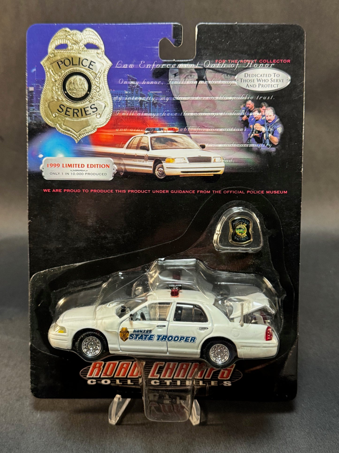1999 Road Champs Collectibles Police Series State of Kansas Highway Patrol Trooper, White