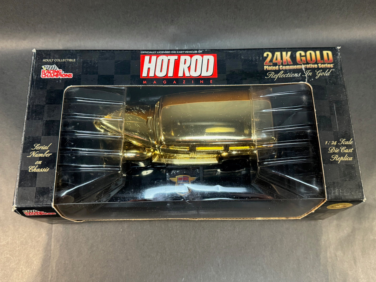 1998 Racing Champions 1:24 Scale 24K Gold Reflections In Gold Ford Woodie, Gold