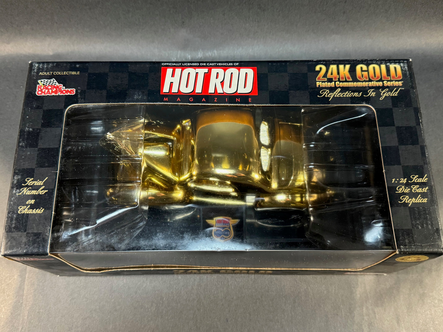 1998 Racing Champions 1:24 Scale 24K Gold Hot Rod Magazine '37 Ford Coupe