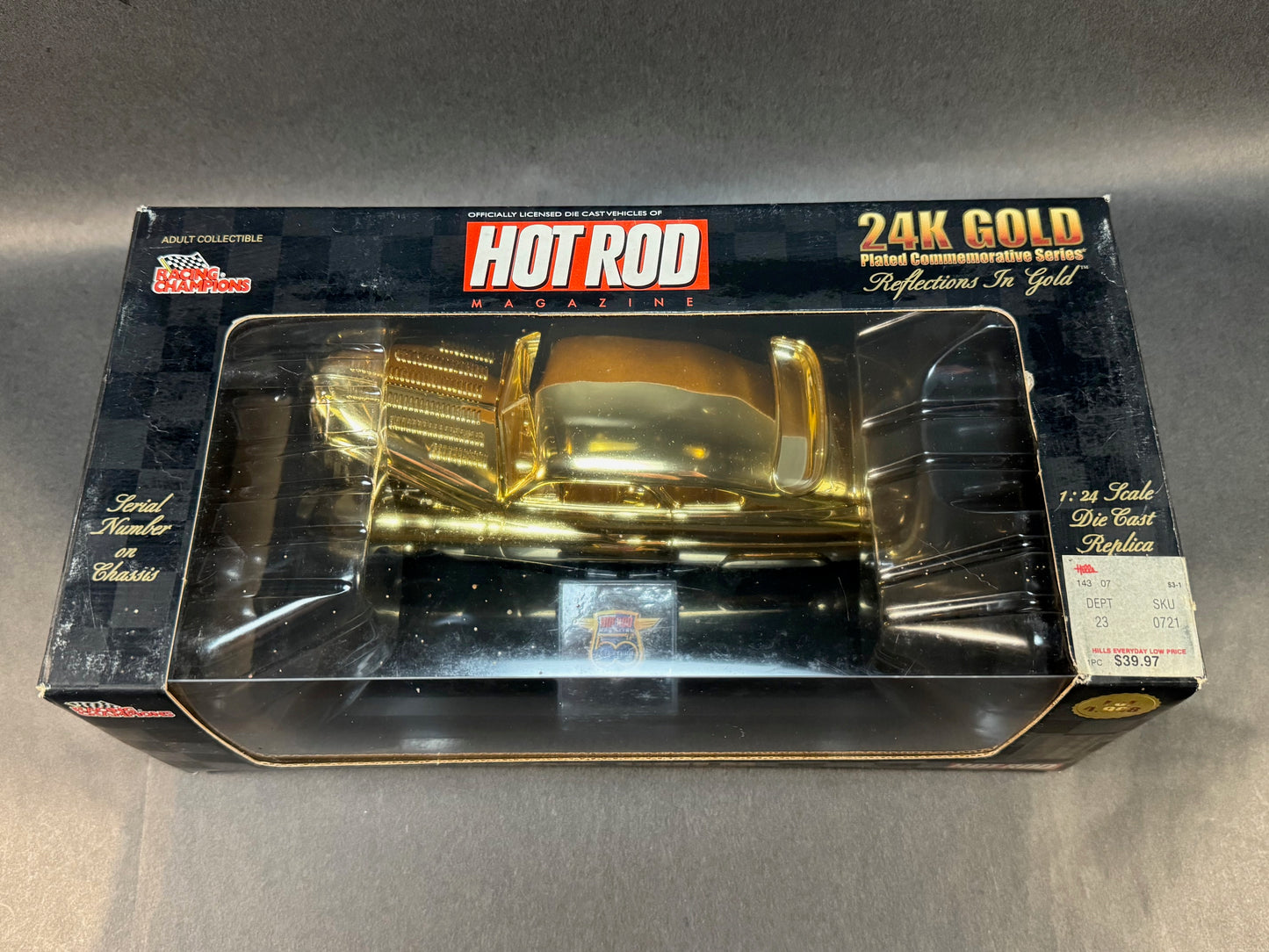 1998 Racing Champions 1:24 Scale 24K Gold Hot Rod Magazine '49 Mercury