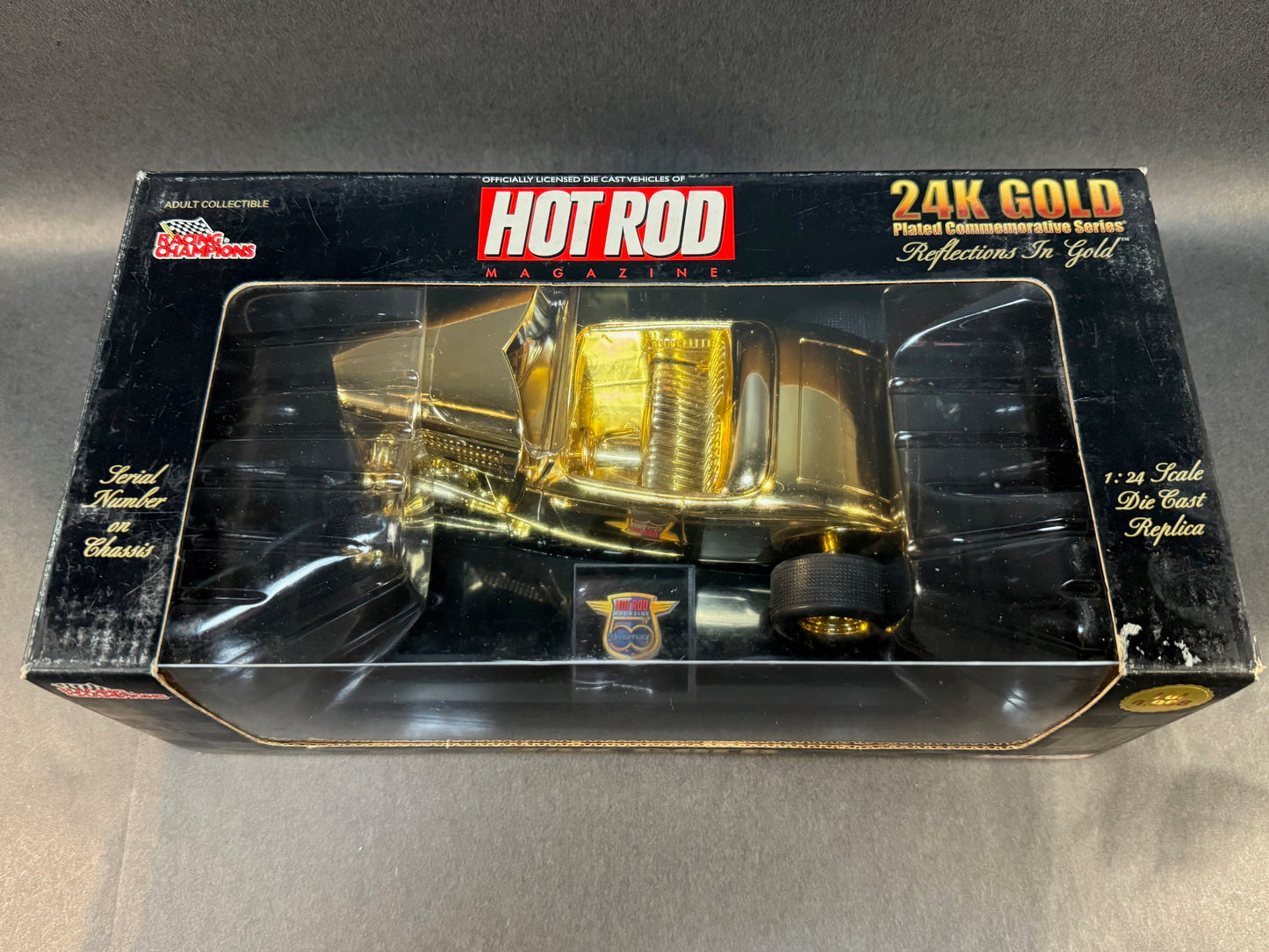 1998 Racing Champions 1:24 Scale 24K Gold Hot Rod Magazine '33 Ford Roadster