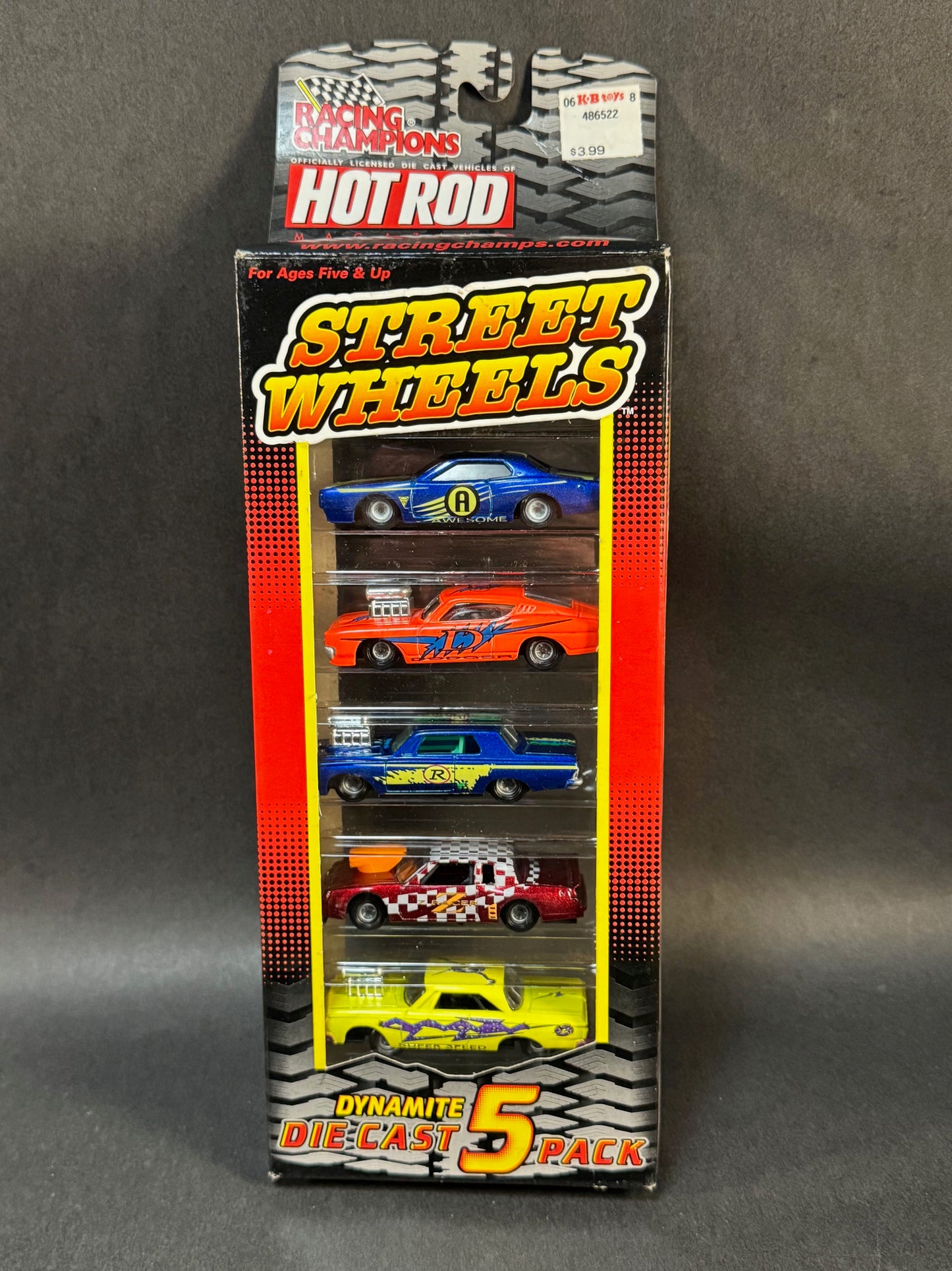 1998 Racing Champions Hot Rod Magazine Street Wheels Dynamite Diecast 5 Pack - Version 3