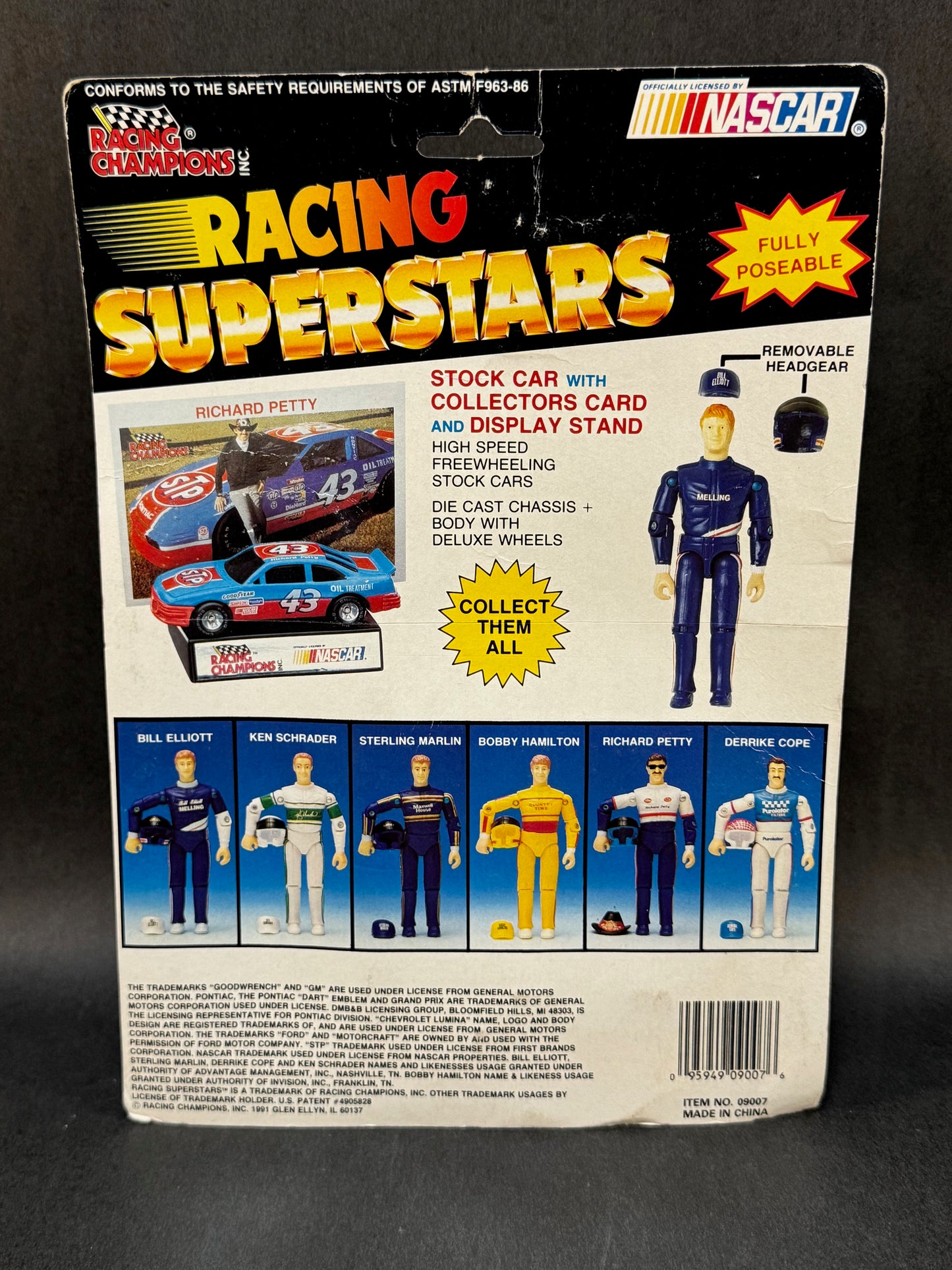 1991 Racing Champions NASCAR Racing Superstars Richard Petty #43, Blue and Red