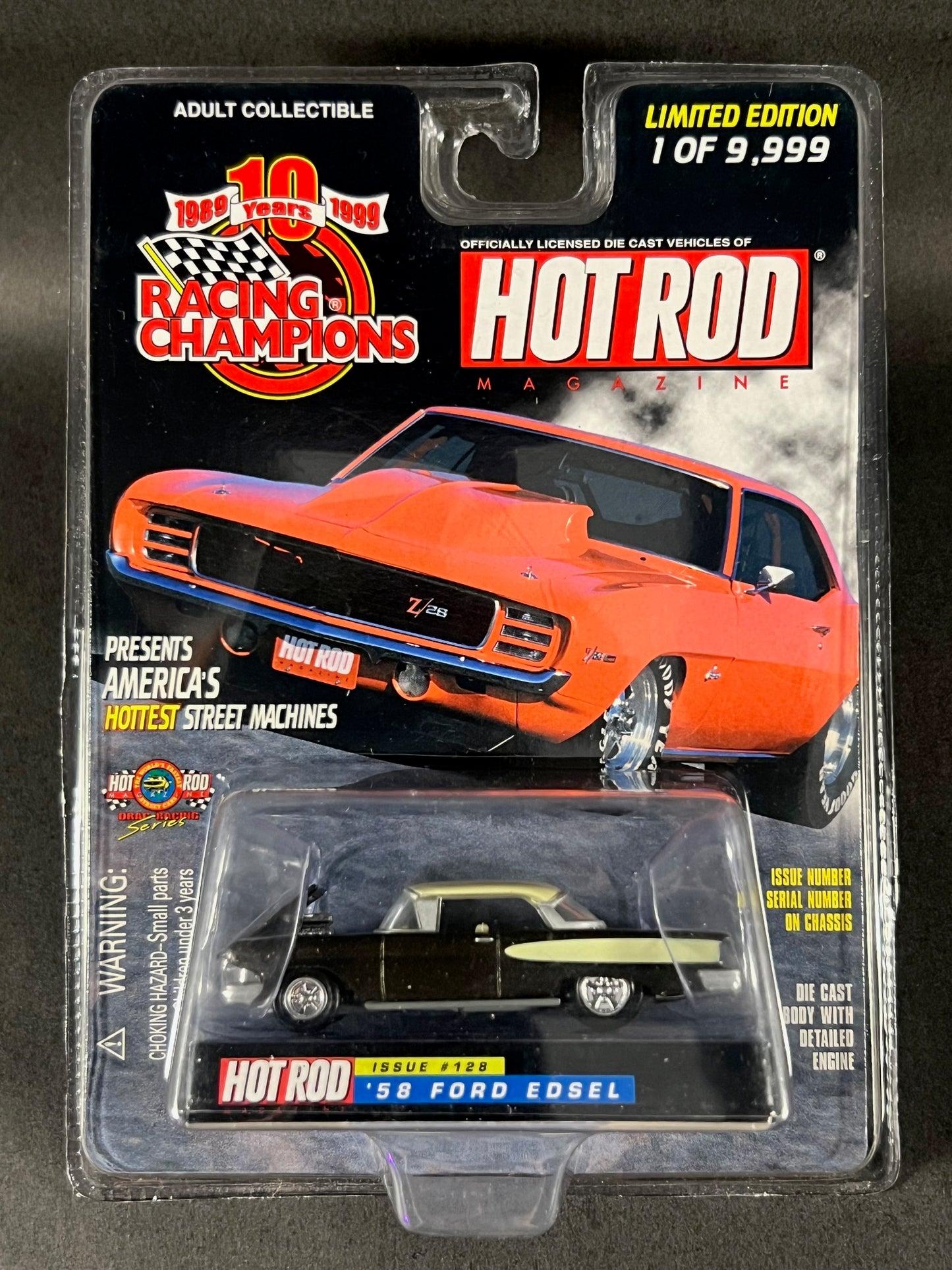 1999 Racing Champions Hot Rod Magazine Issue #128 '58 Ford Edsel, Black