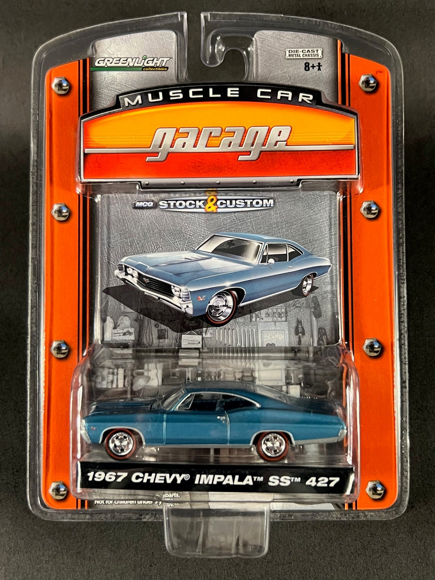2008 GreenLight Muscle Car Garage 1967 Chevy Impala SS 427, Blue