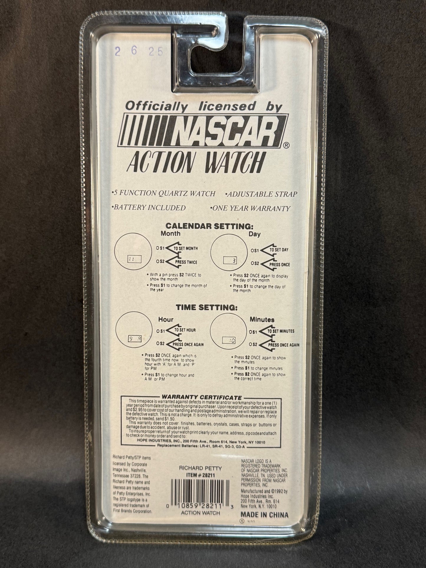 1992 Hope NASCAR Action Watch Richard Petty #43 STP, Blue and Red