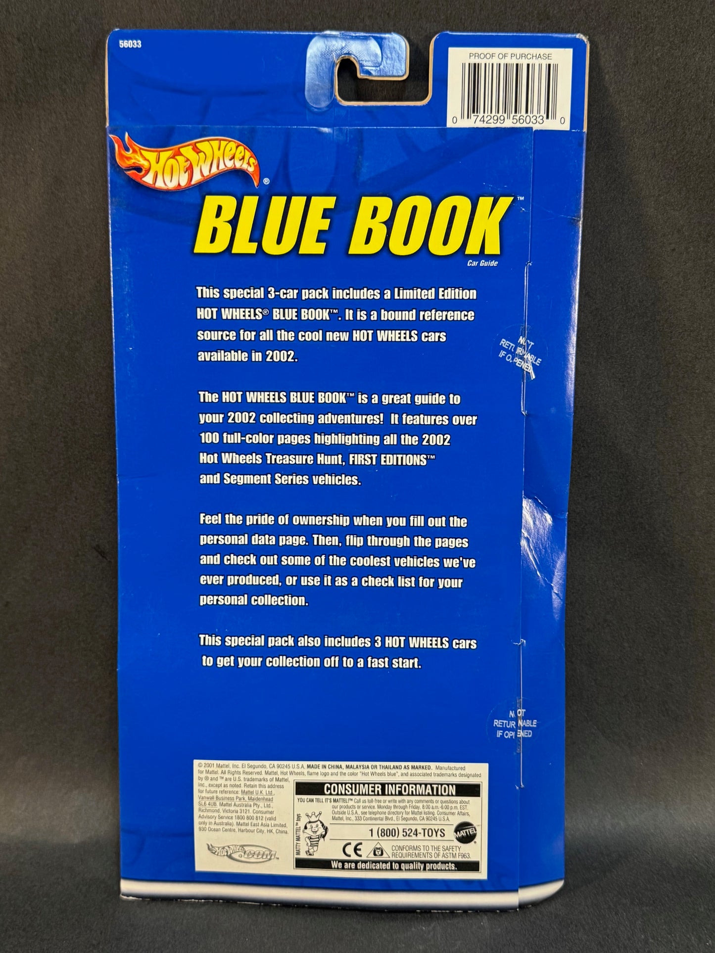 2001 Hot Wheels Blue Book Collection 2002 3 Car Set - Version 6