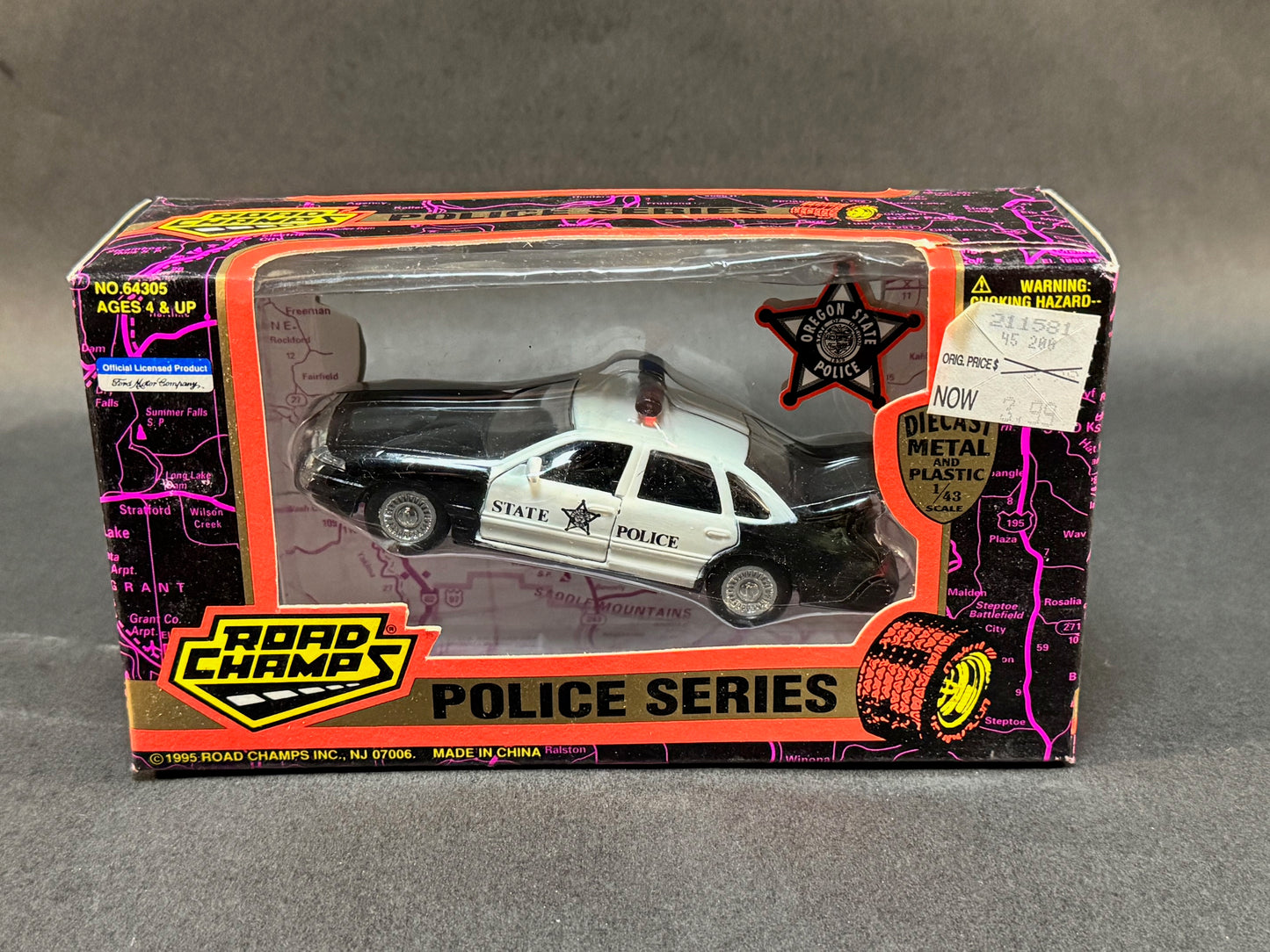 1995 Road Champs Police Series Boxed Oregon State Police, Black and White
