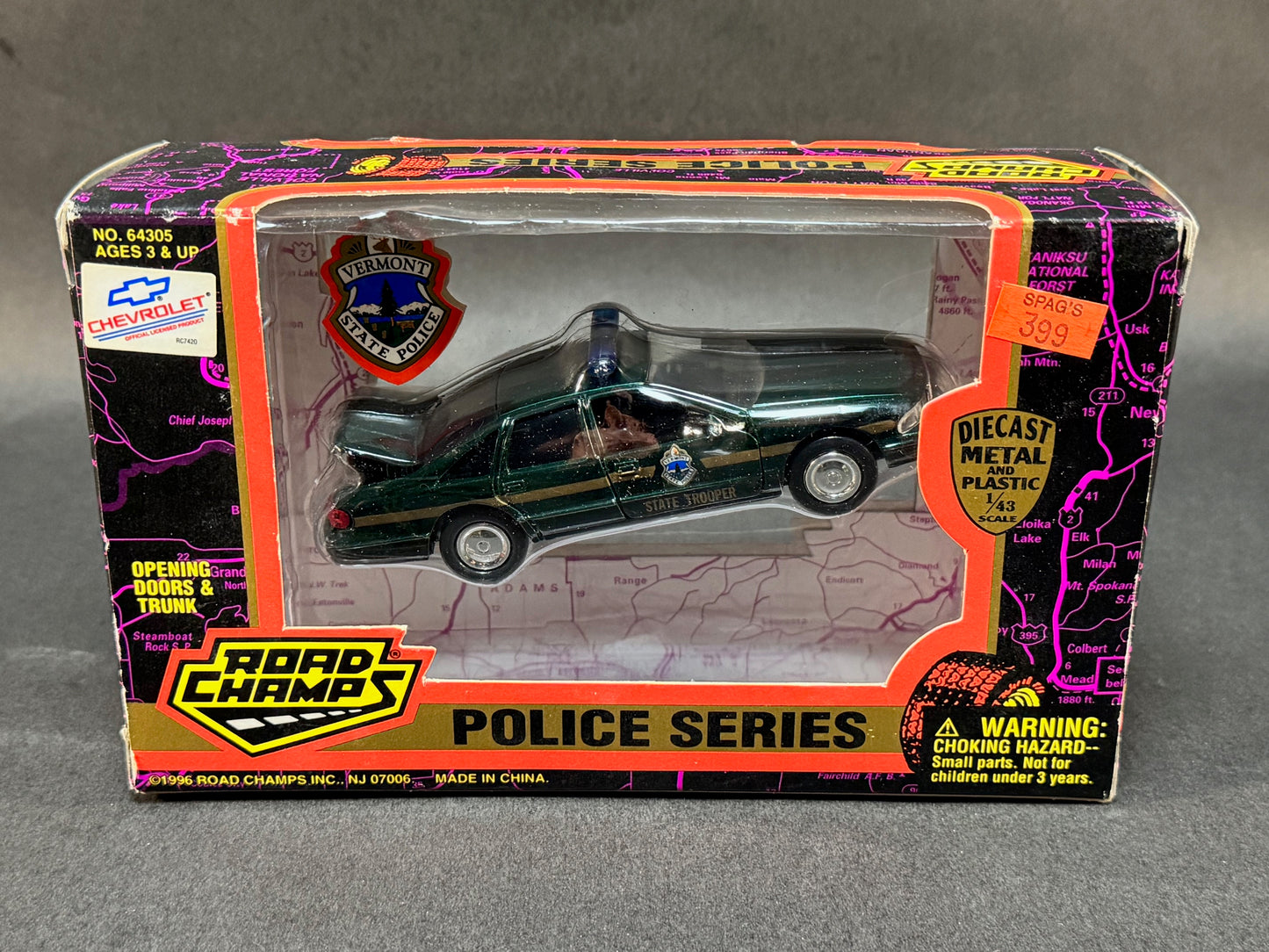 1996 Road Champs Police Series Boxed Vermont State Police, Green