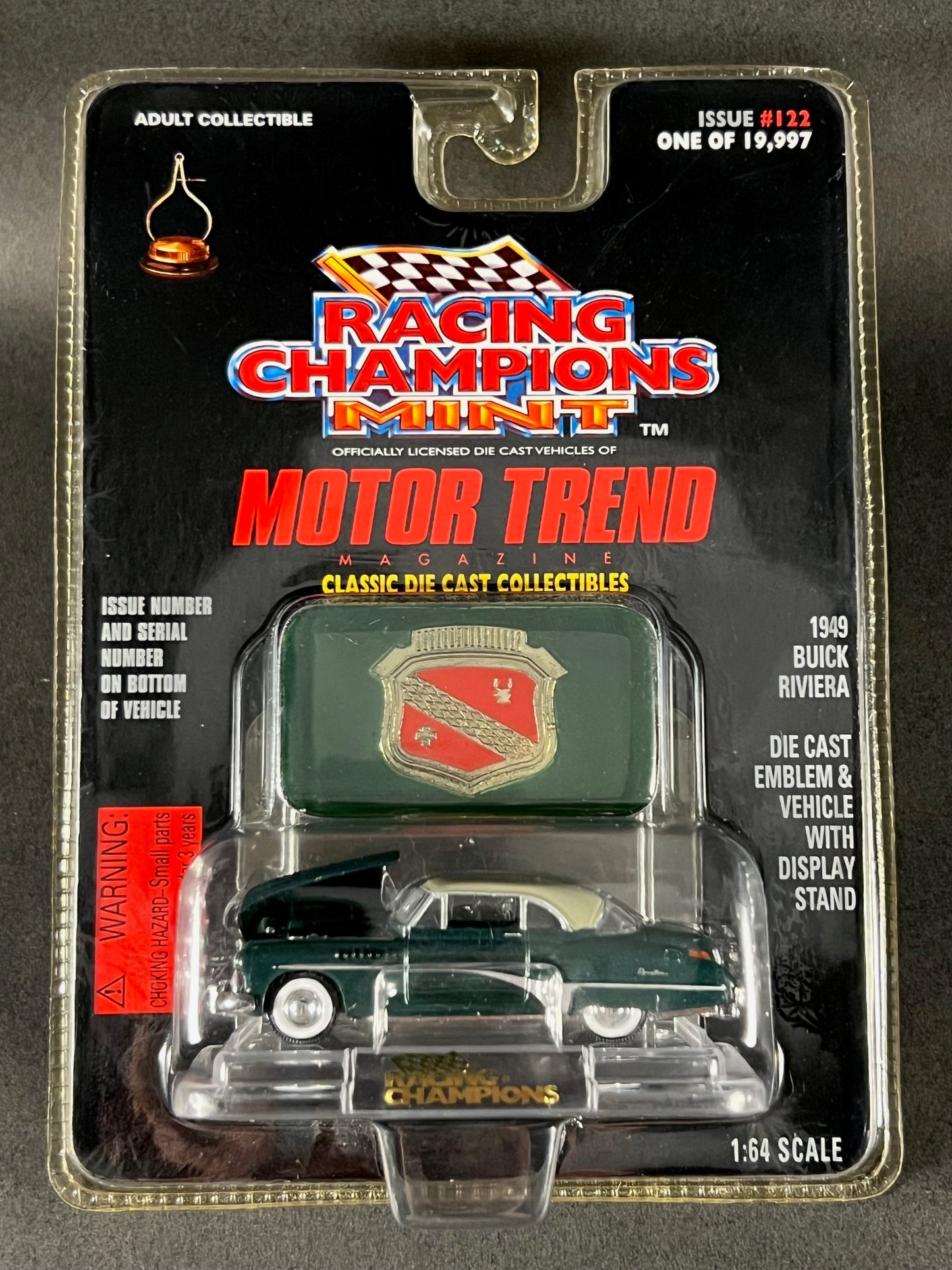 1997 Racing Champions MINT Motor Trend #122 1949 Buick Riviera, Green