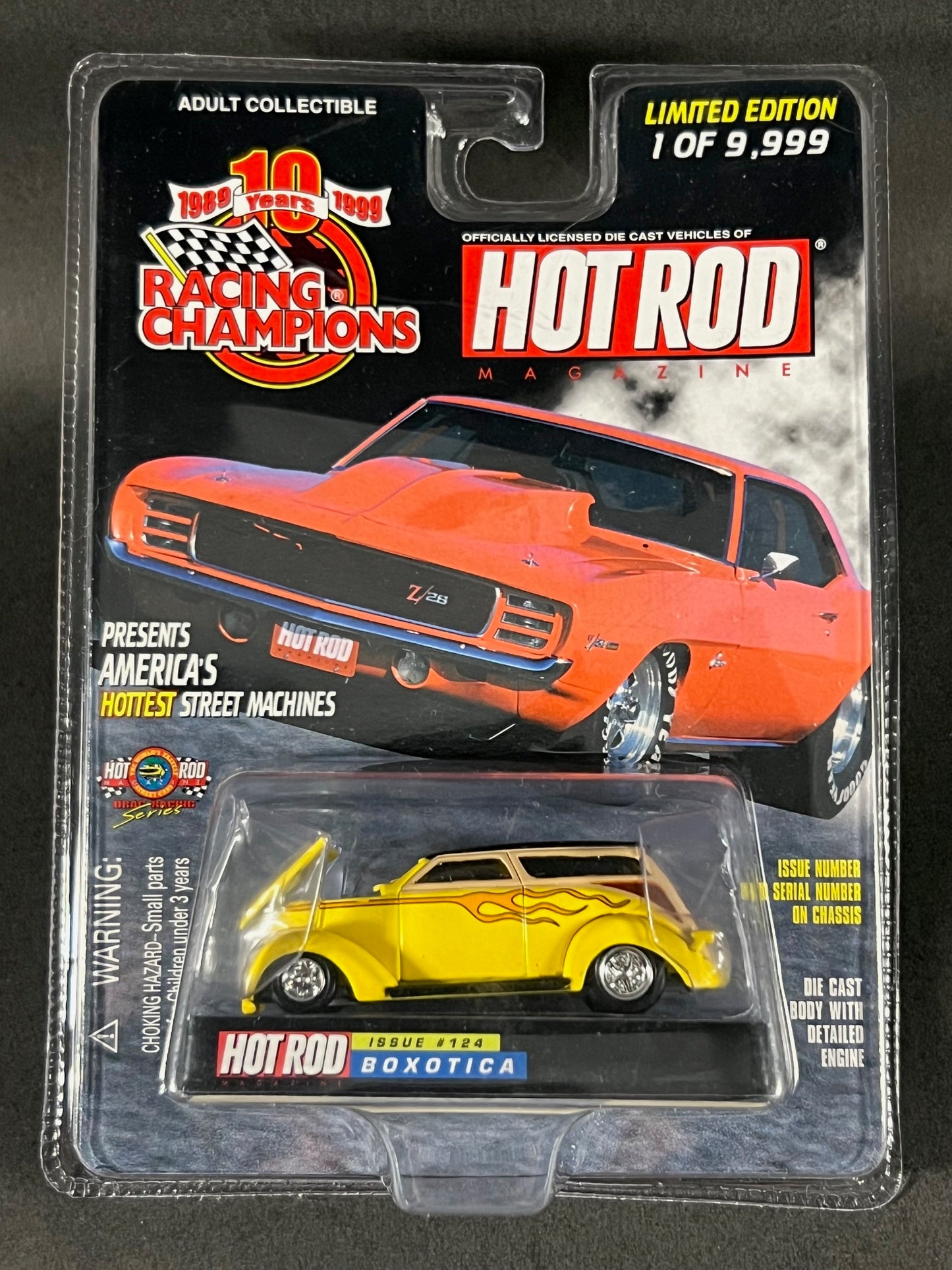 1999 Racing Champions Hot Rod Magazine Issue #124 Boxotica, Yellow