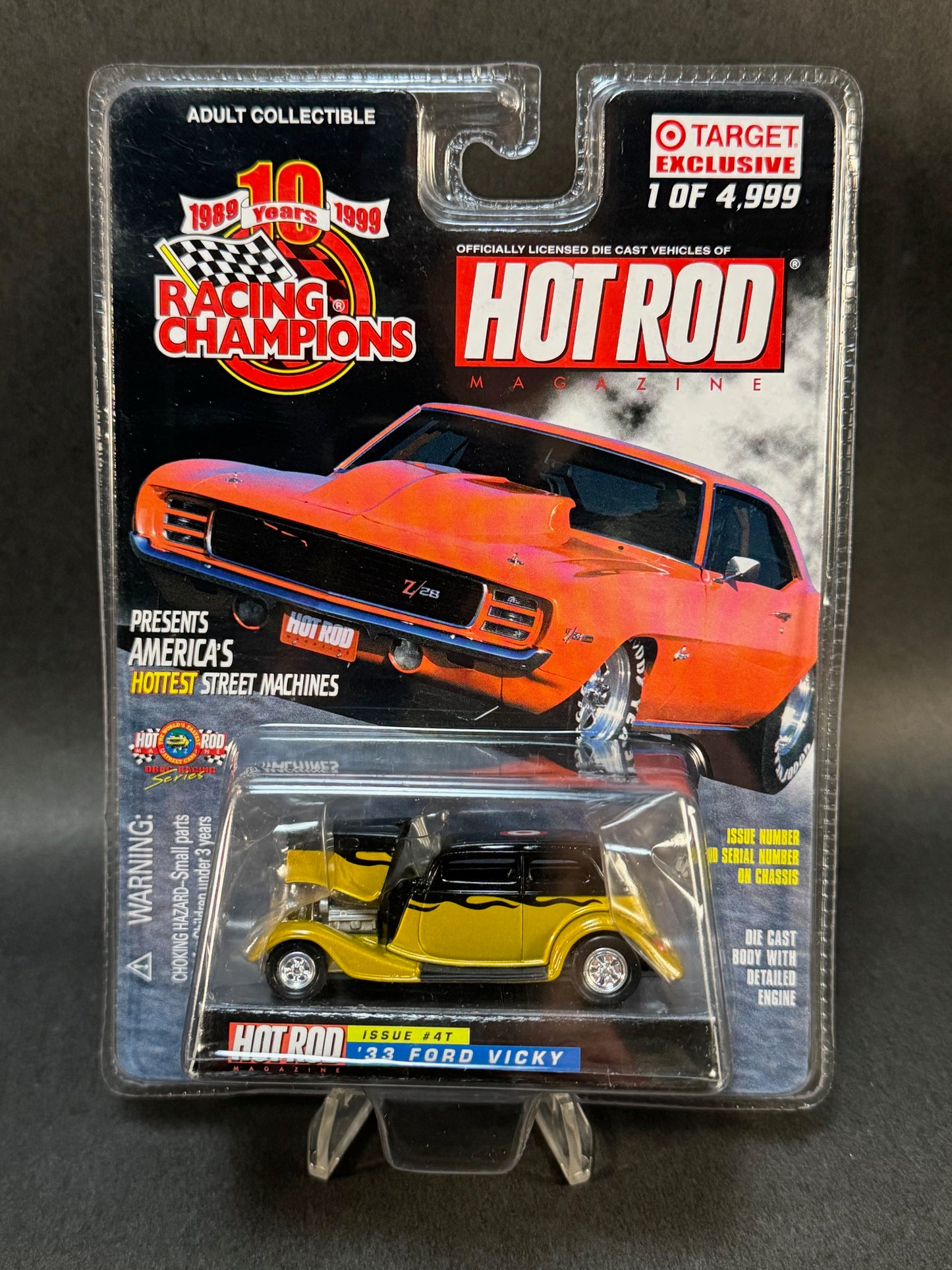 1999 Racing Champions Hot Rod Magazine #4T '33 Ford Vicky, Gold and Black