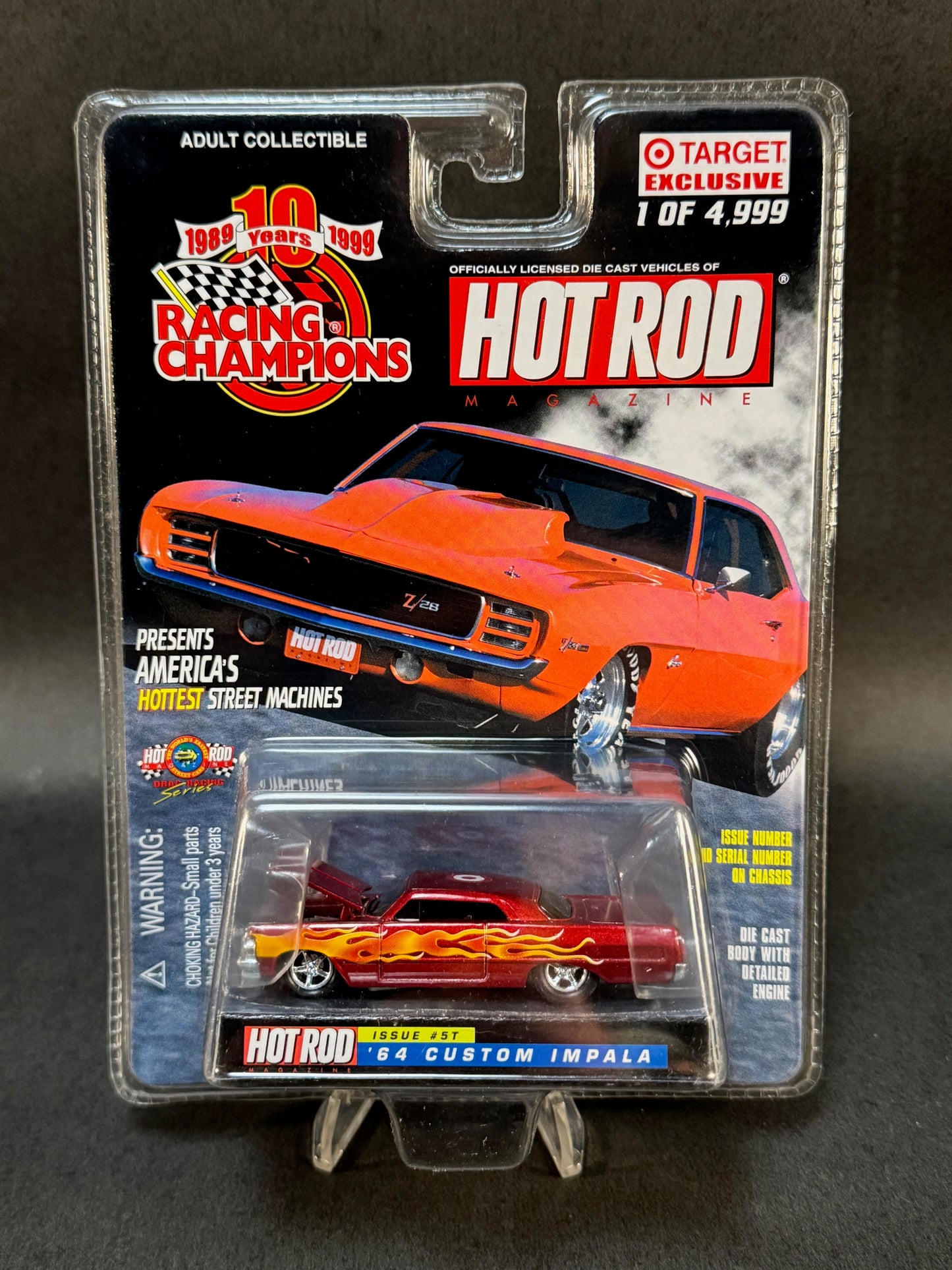 1999 Racing Champions Hot Rod Magazine #5T '64 Custom Impala, Red