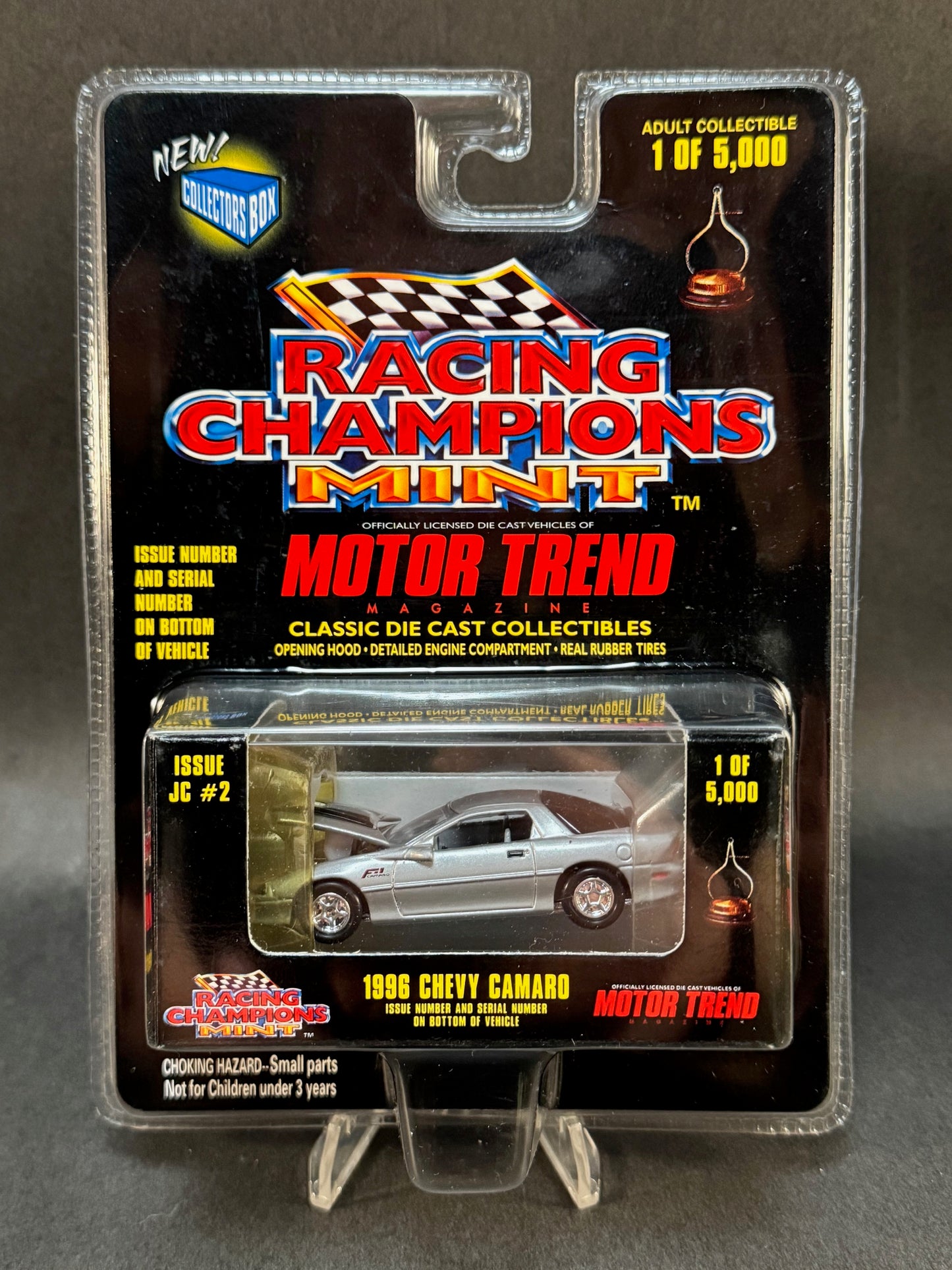1998 Racing Champions MINT Motor Trend Issue JC #2 1996 Chevy Camaro, Silver and Black