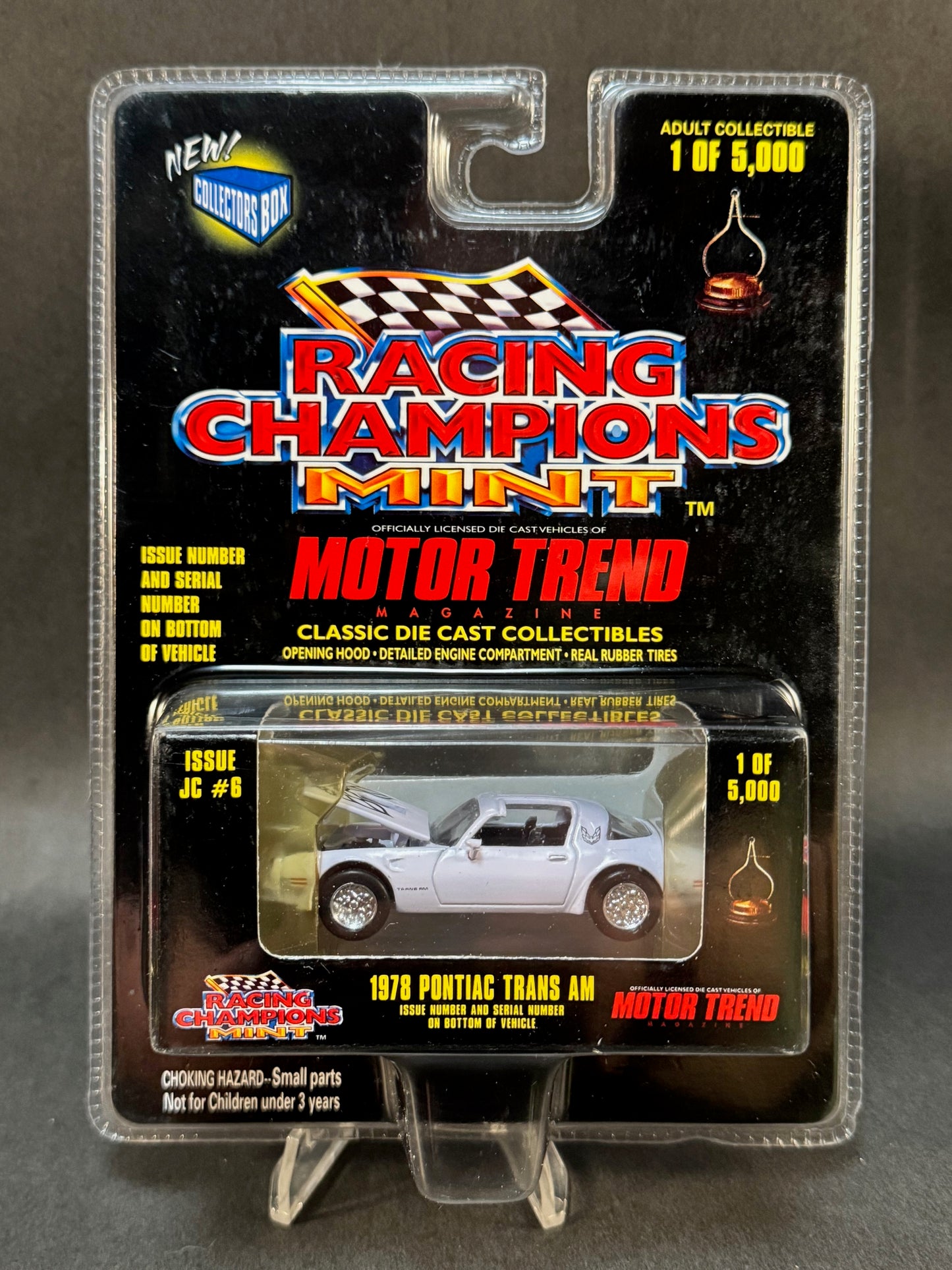 1998 Racing Champions MINT Motor Trend Issue JC #6 1978 Pontiac Trans Am, White