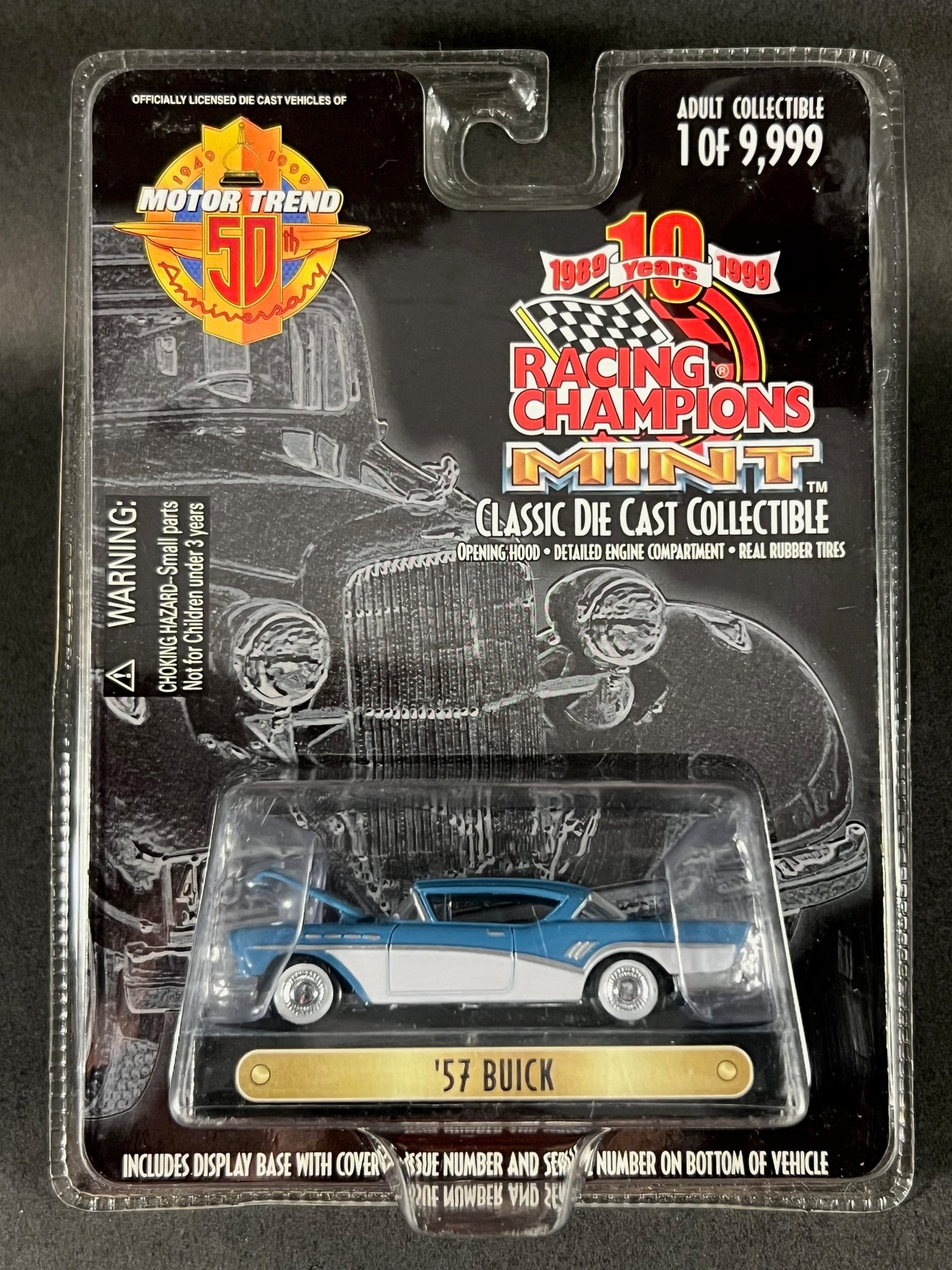 Racing Champions 1999 MINT Motor Trend 50th #209 ‘57 Buick, Blue and White
