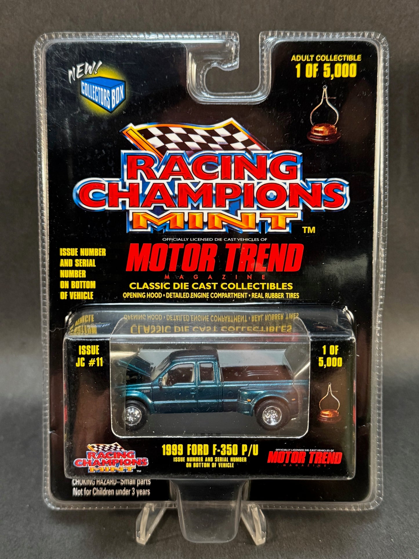 1998 Racing Champions MINT Motor Trend Issue JC #11 1999 Ford F-350 P/U, Blue