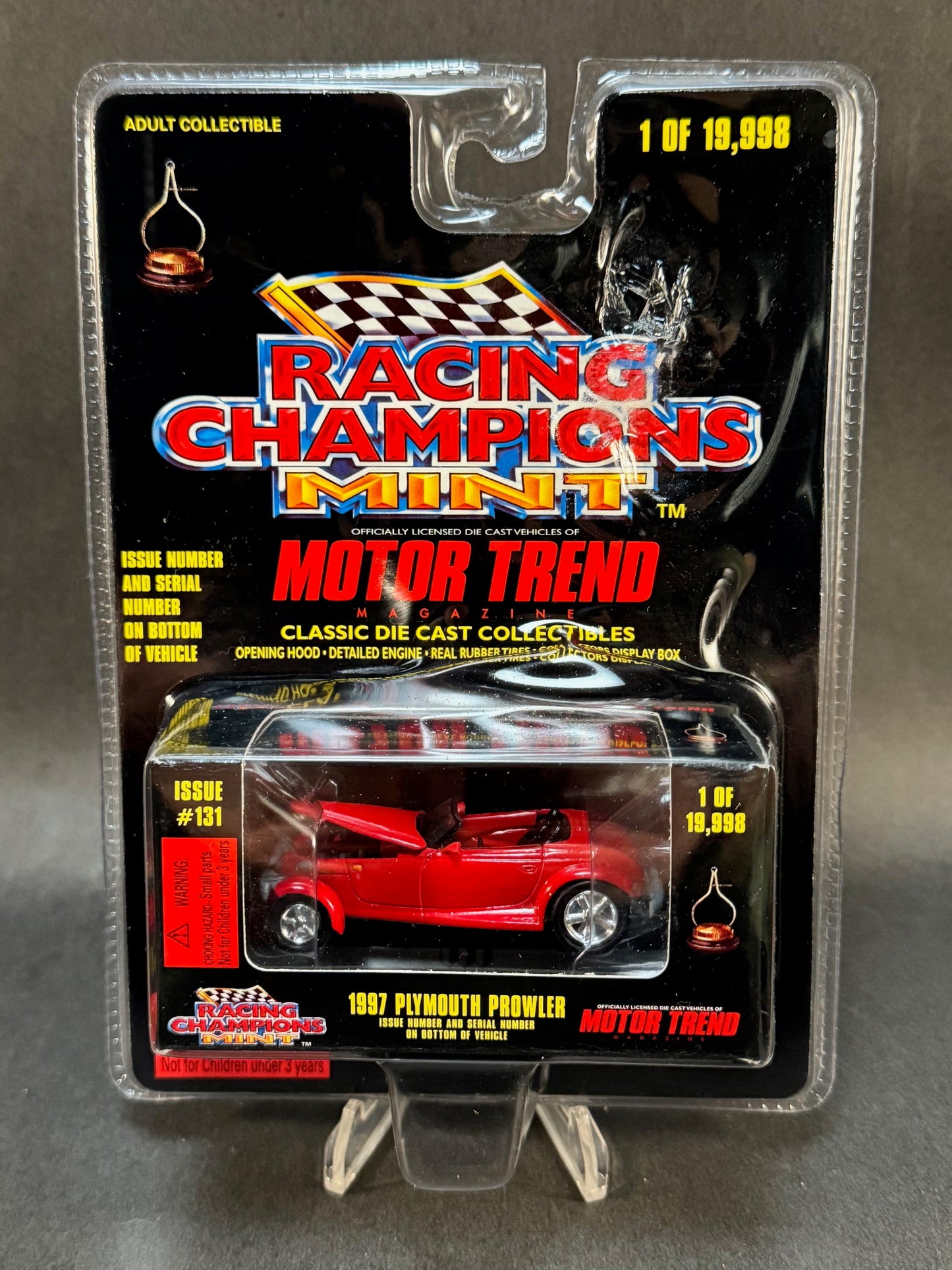 1998 Racing Champions MINT Motor Trend #131 1997 Plymouth Prowler, Red **Melted Blister