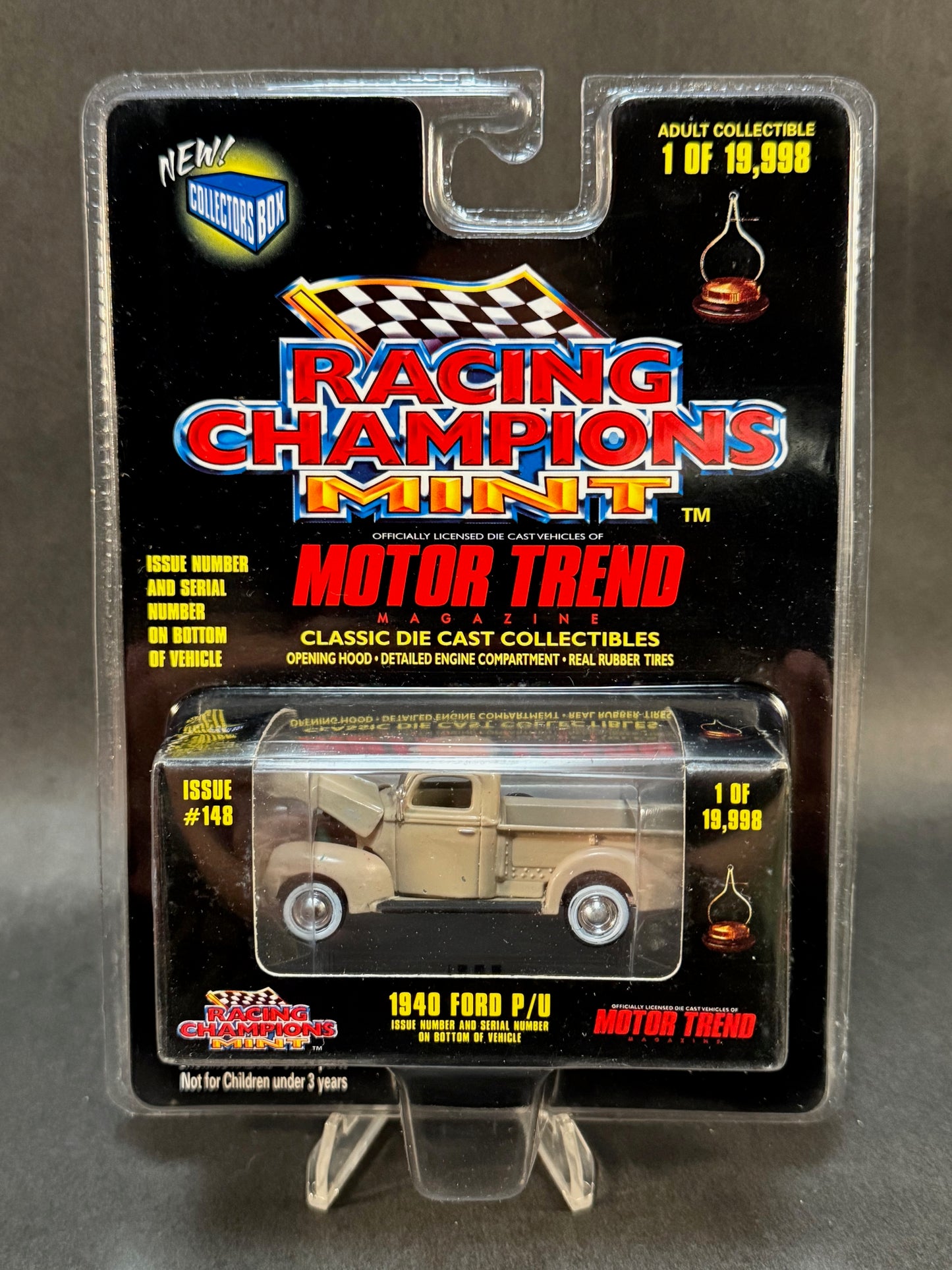 1998 Racing Champions MINT Motor Trend #148 1940 Ford P/U, Beige